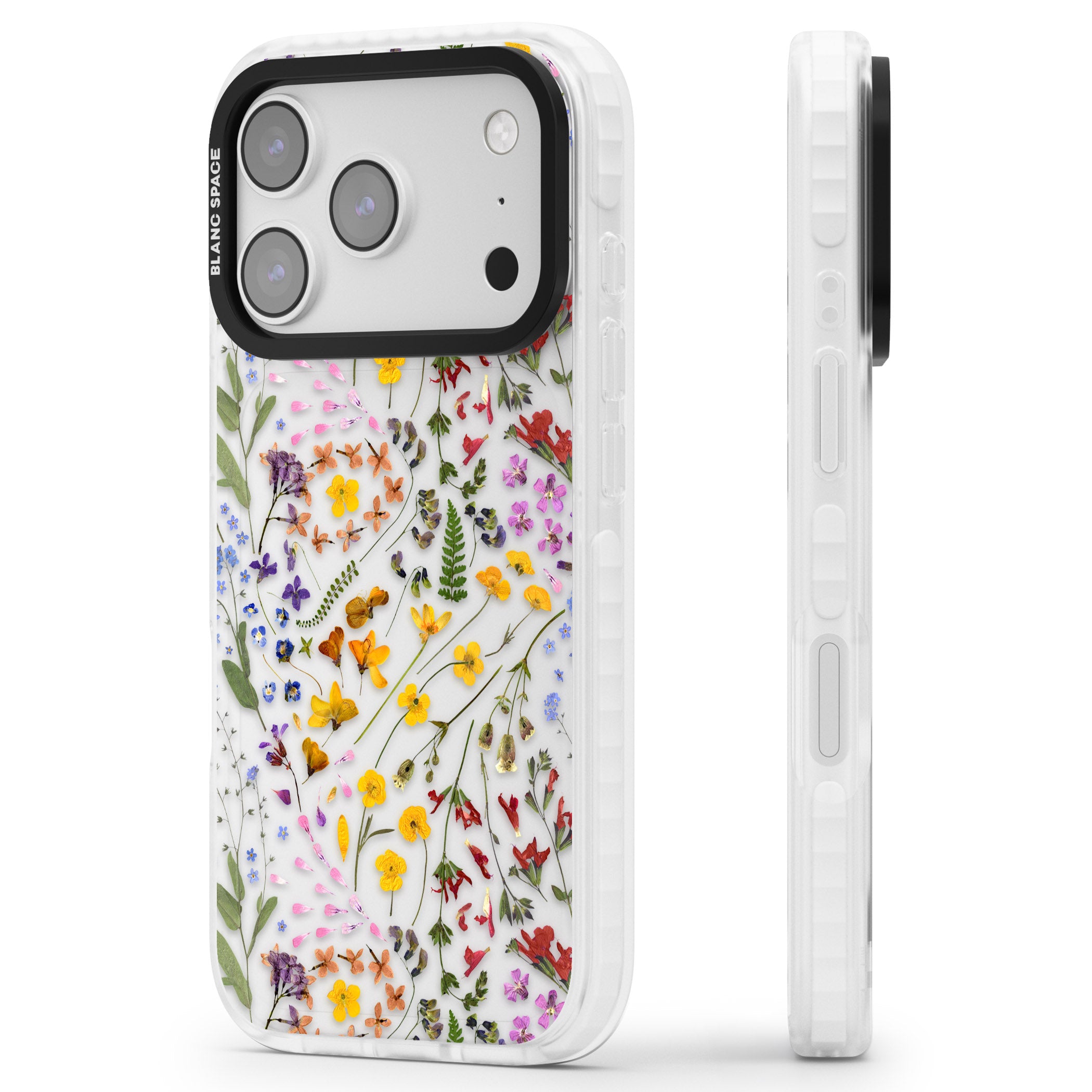 Wildflower iPhone 17 Pro Impact Clear Phone Case Side Profile