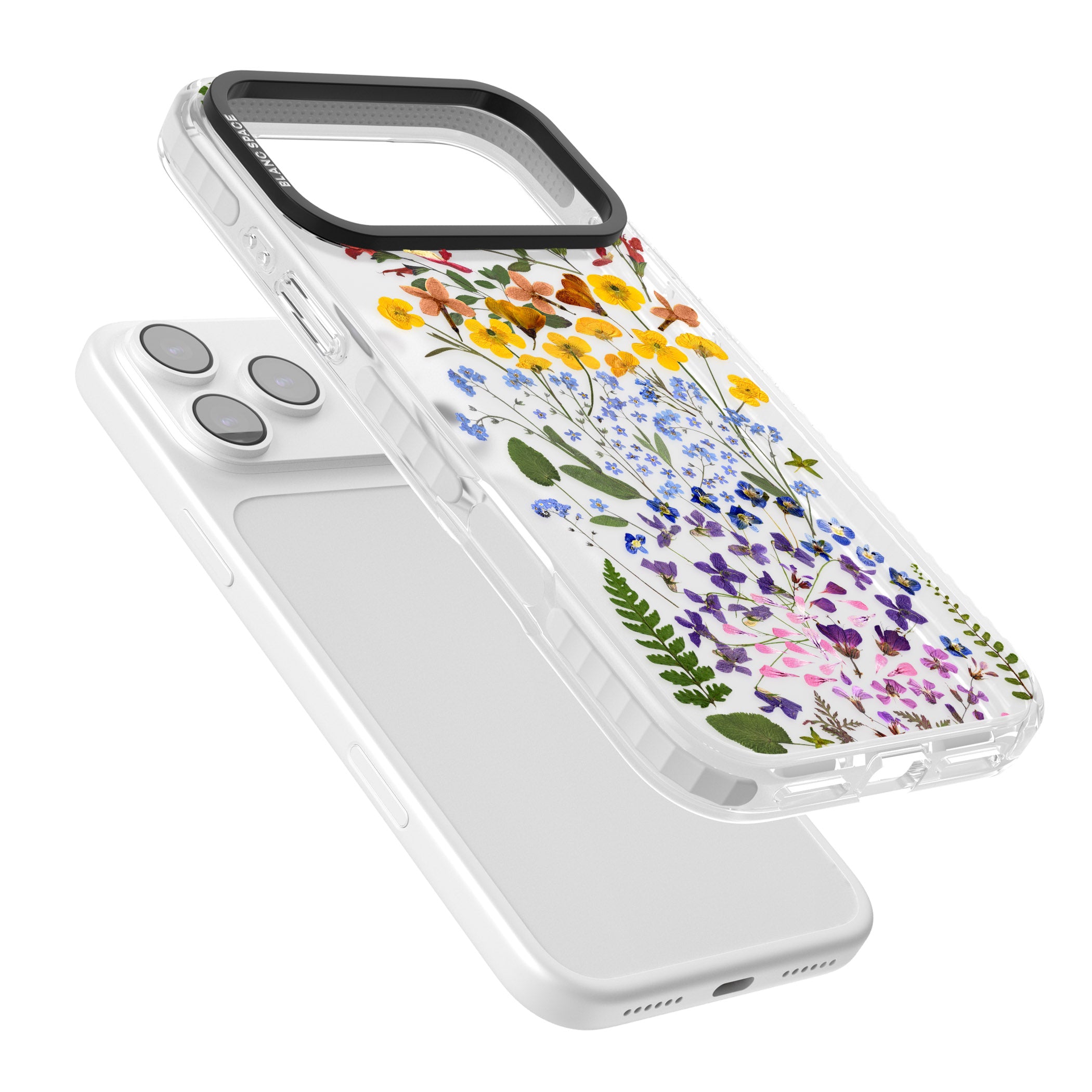 Pressed Wildflower Stripe iPhone 17 Pro Impact Clear Phone Case Colours