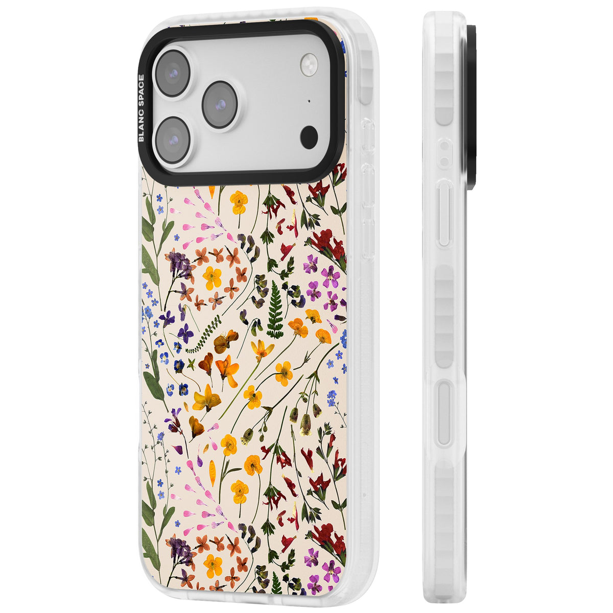 Wildflower Cream iPhone 17 Pro Max Impact Clear Phone Case side