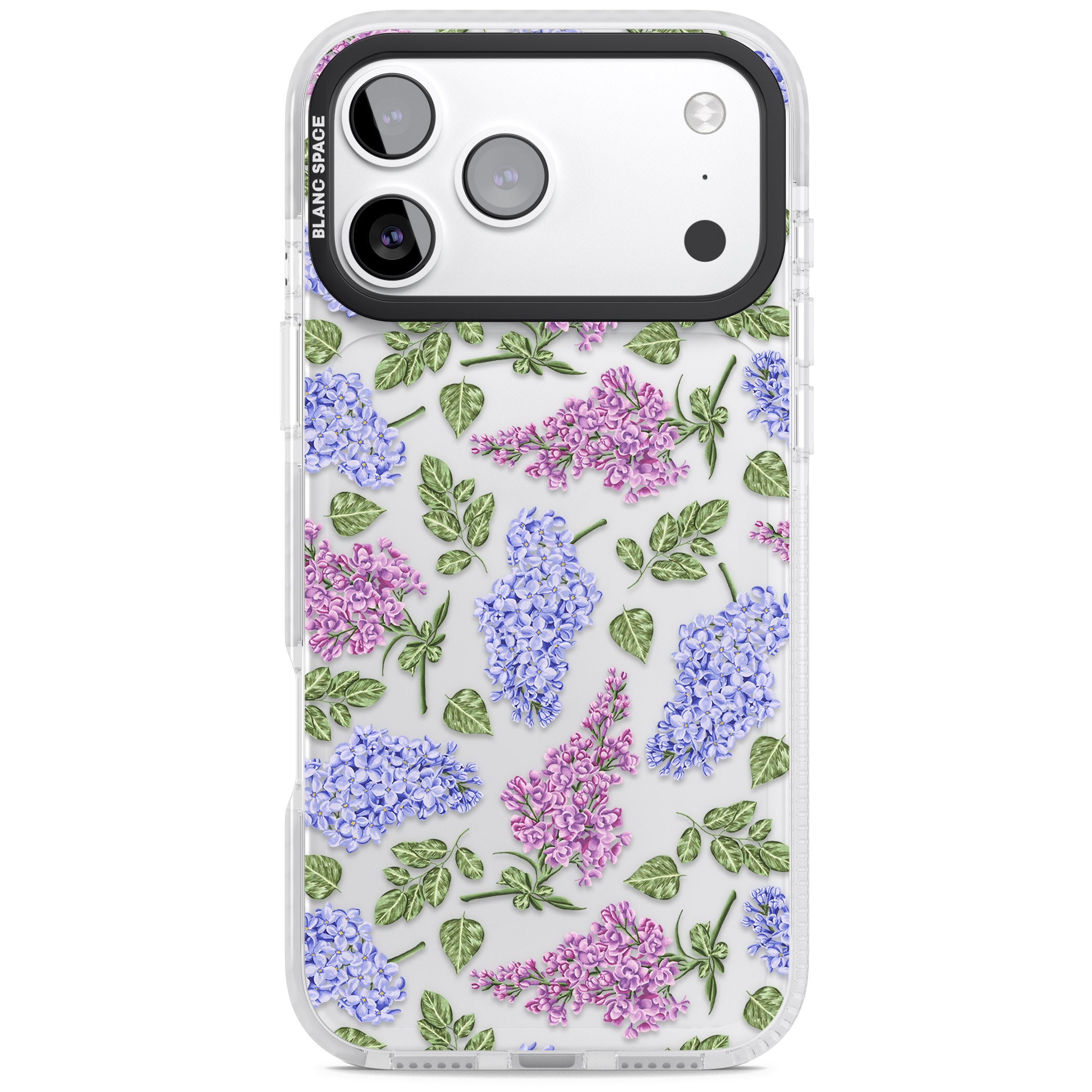 Purple Blossoms Transparent Floral iPhone 17 Pro Impact Clear Phone Case