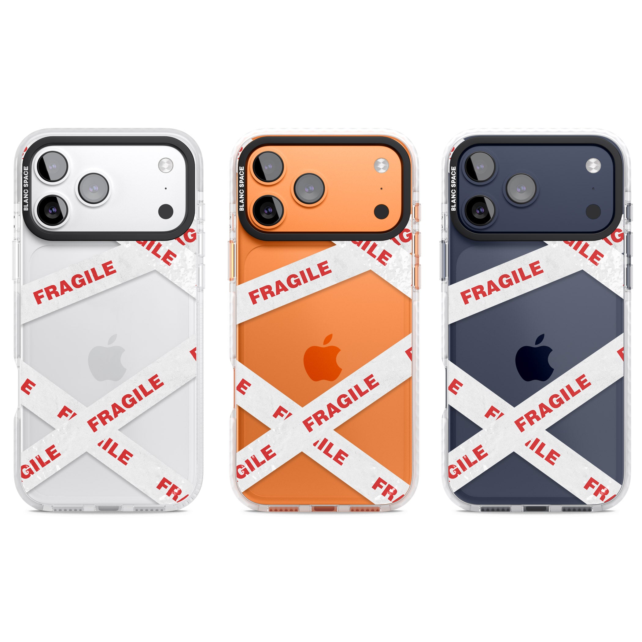 Fragile Tape iPhone 17 Pro Impact Clear Phone Case APT Impact Protection