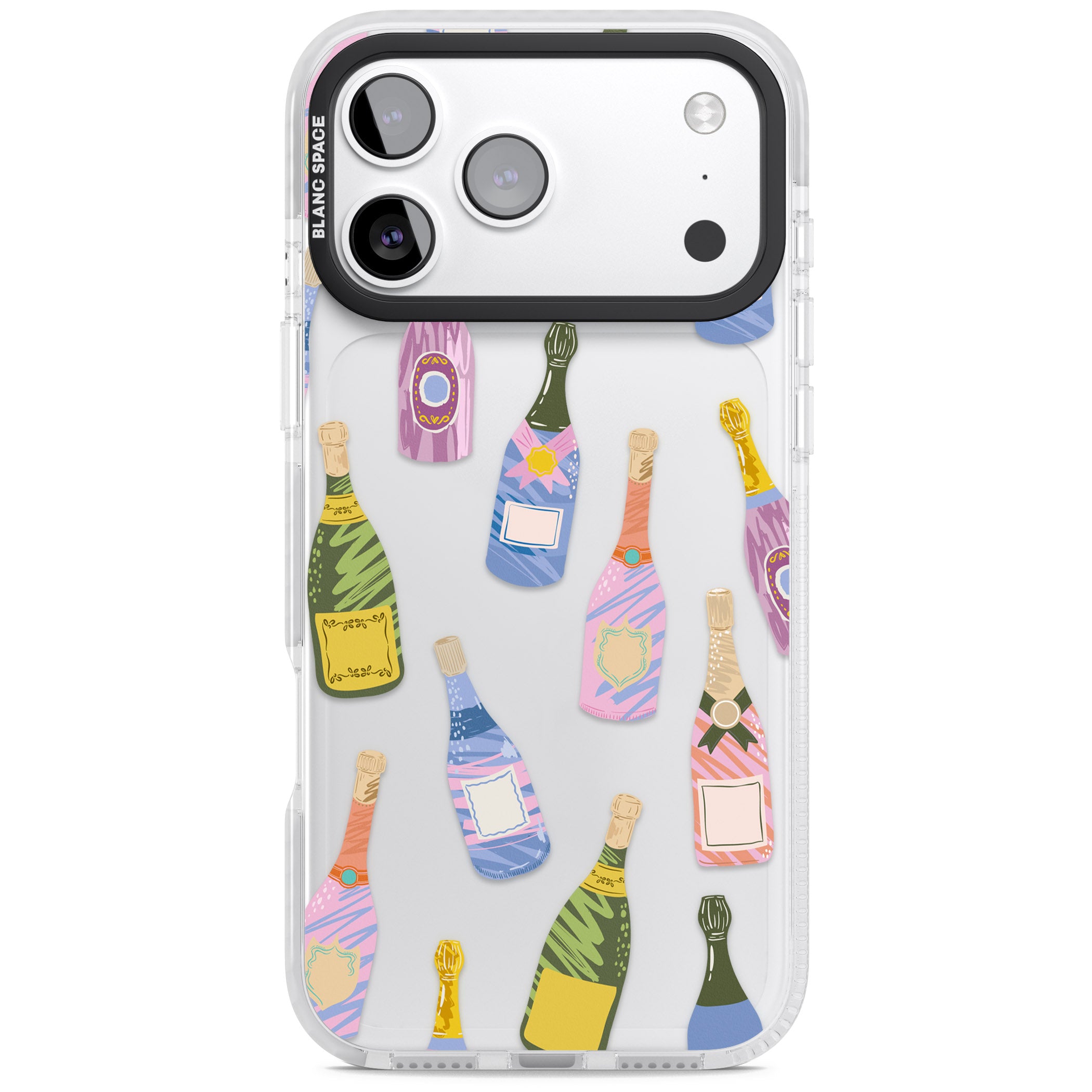 Champagne Pattern iPhone 17 Pro Impact Clear Phone Case