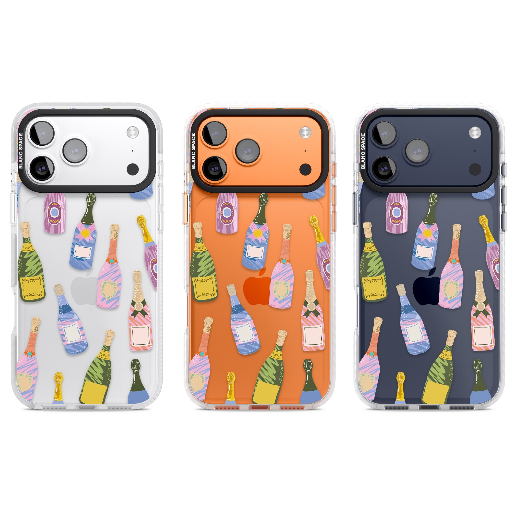 Champagne Pattern iPhone 17 Pro Impact Clear Phone Case APT Impact Protection