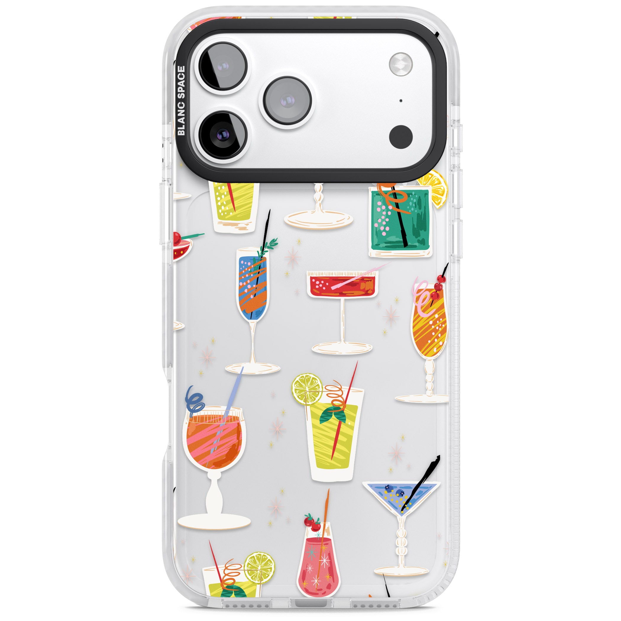 Retro Cocktails iPhone 17 Pro Impact Clear Phone Case