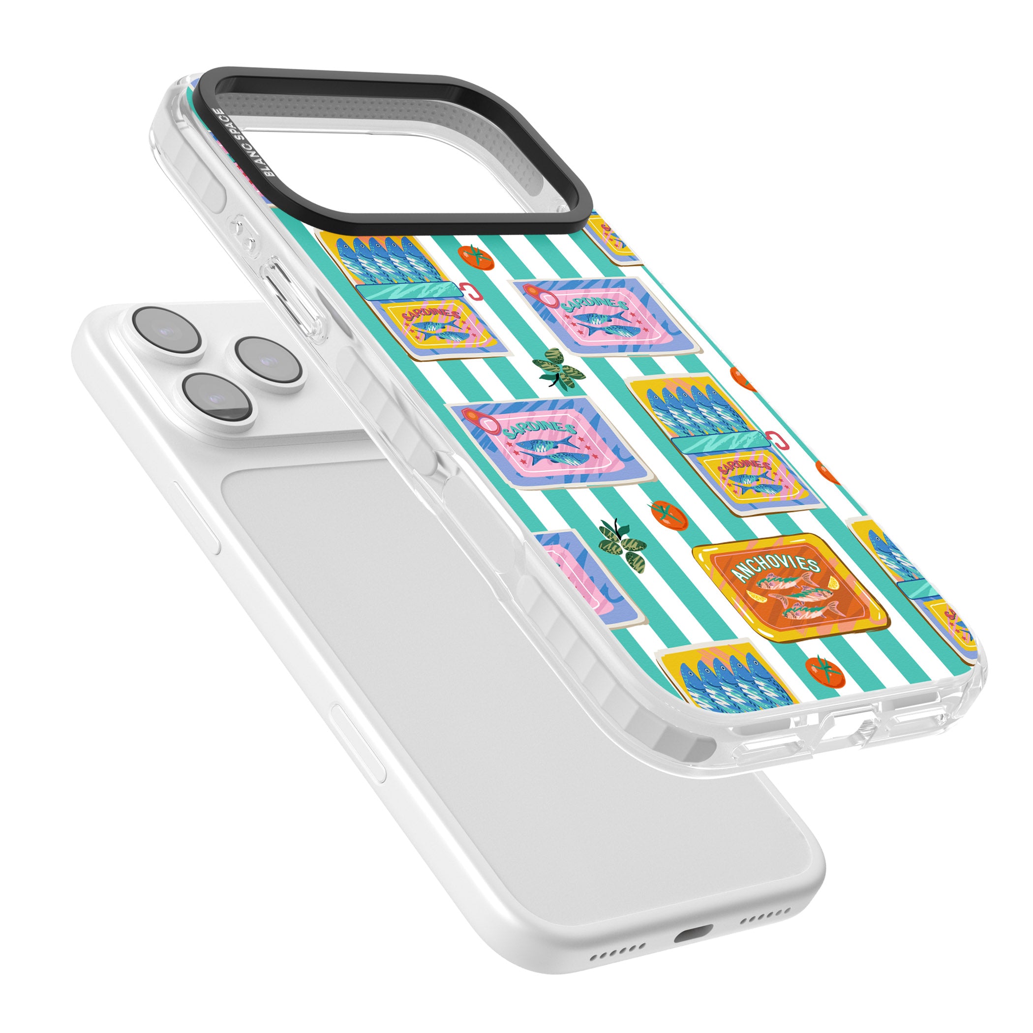 Sardine & Anchovy Stripes iPhone 17 Pro Impact Clear Phone Case Colours