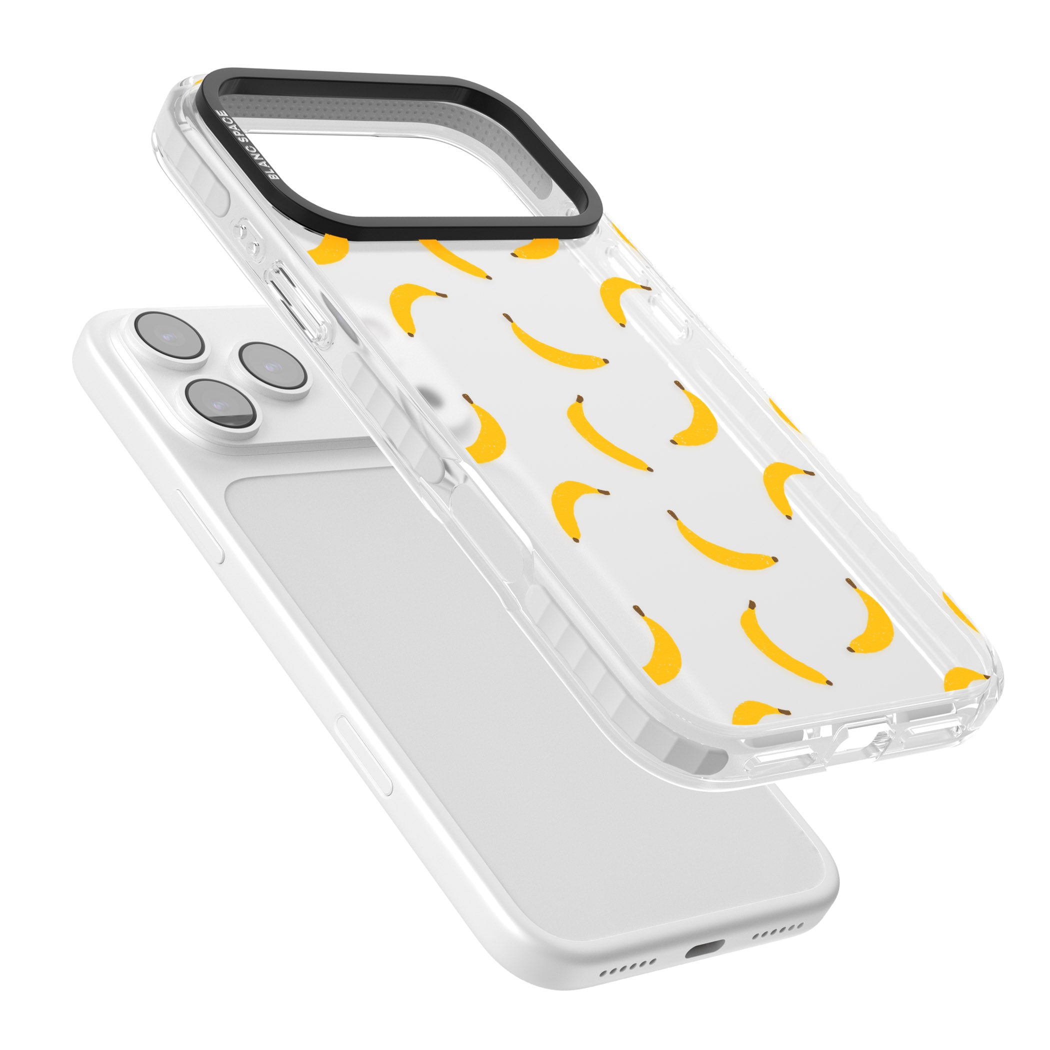 Banana Pattern iPhone 17 Pro Impact Clear Phone Case Colours