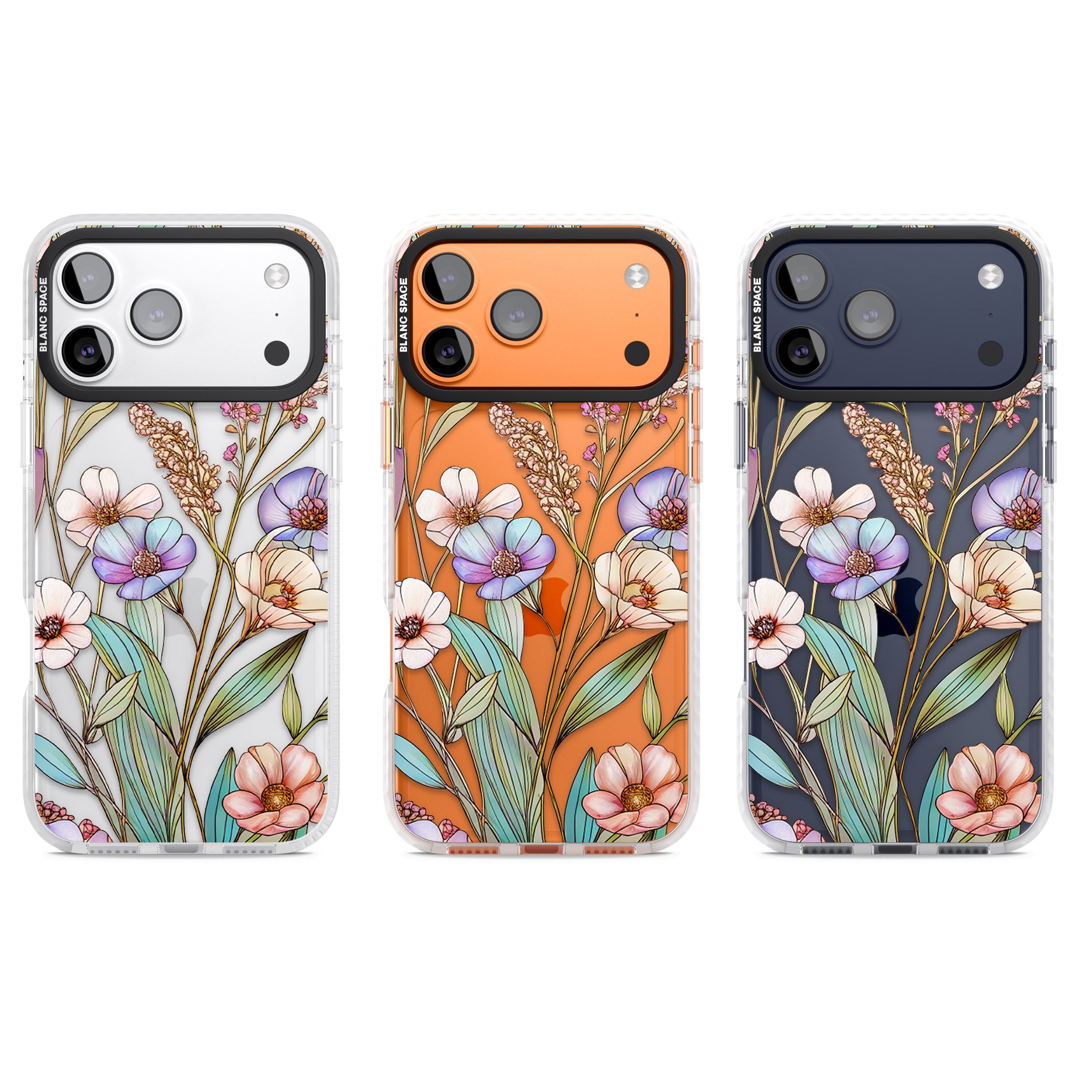 Glass Summer Flowers iPhone 17 Pro Impact Clear Phone Case APT Impact Protection