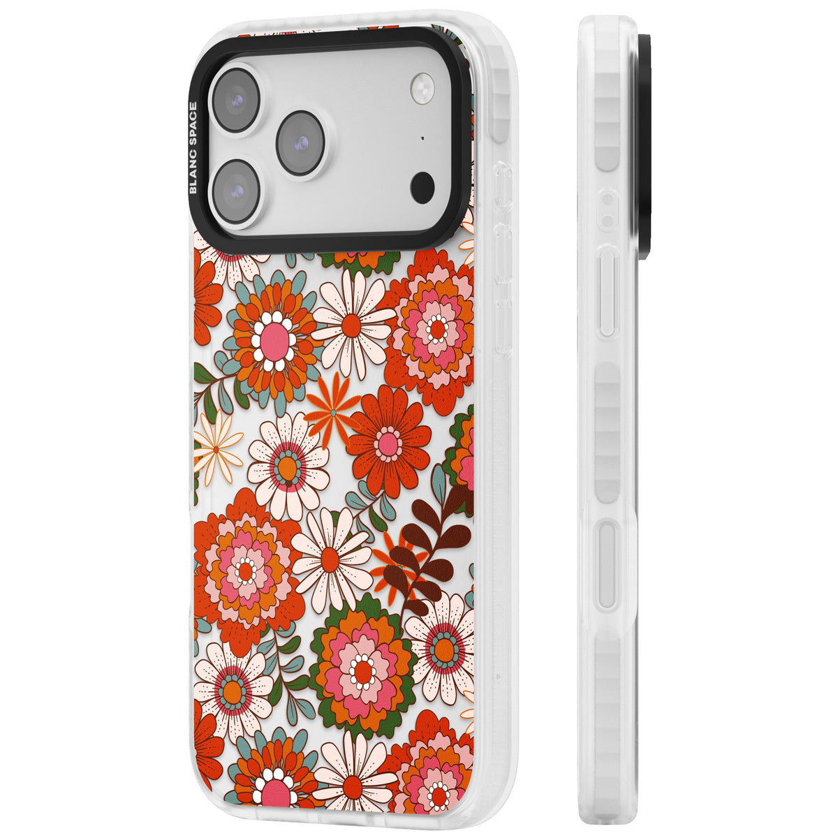 Seventies Bloom iPhone 17 Pro Max Impact Clear Phone Case side