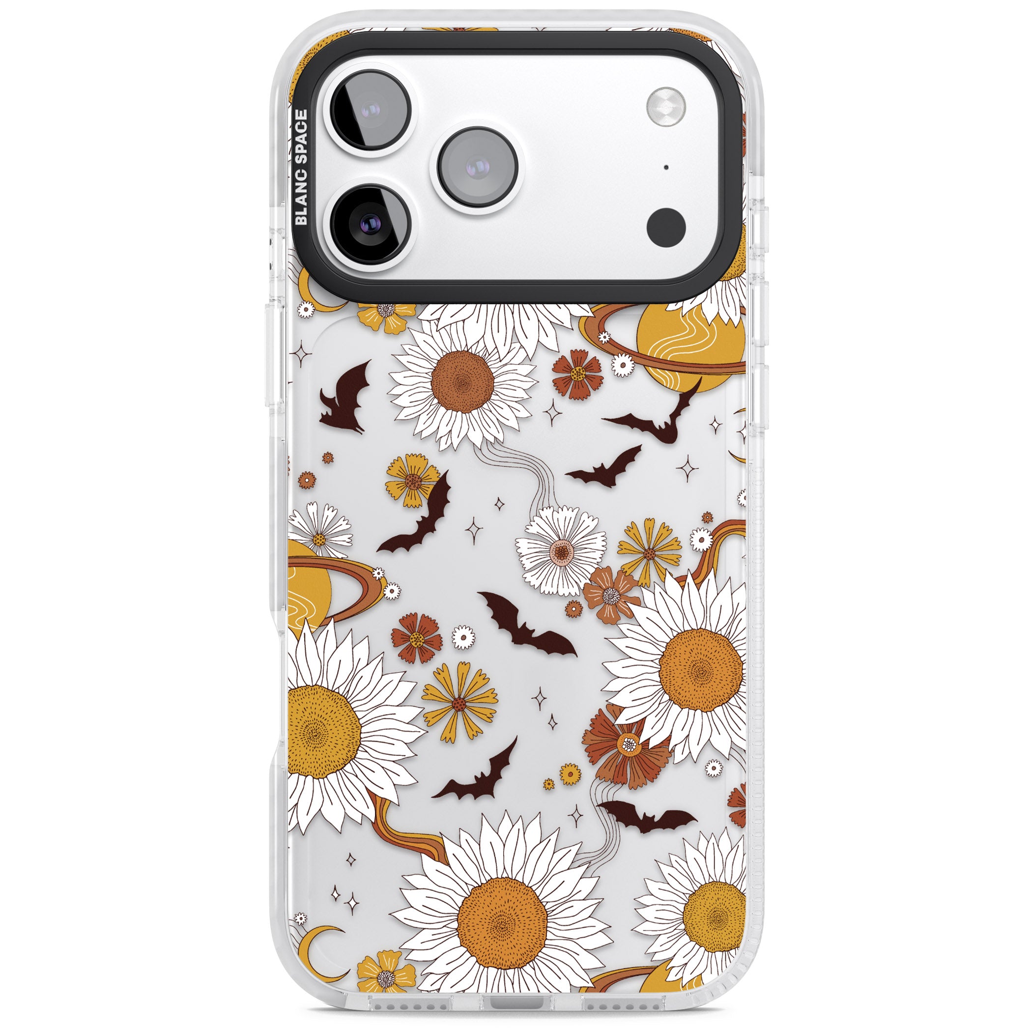 Halloween Bats And Planets iPhone 17 Pro Impact Clear Phone Case