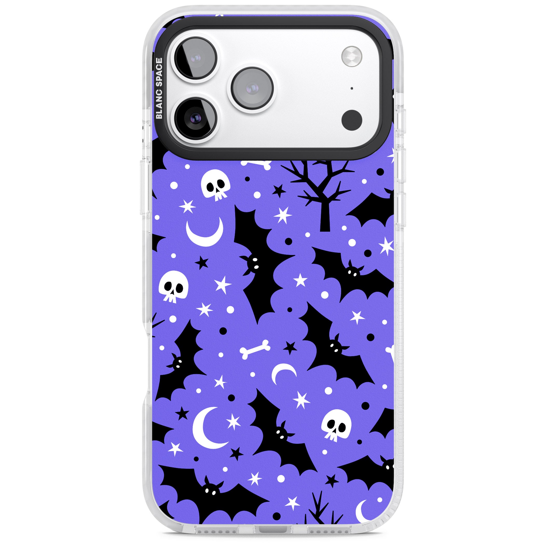 Bats N' Bones Pattern iPhone 17 Pro Impact Clear Phone Case
