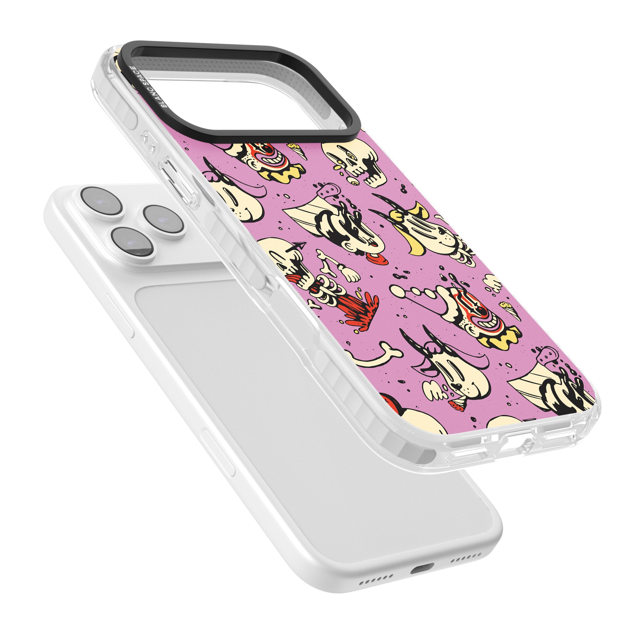 Purple Retro Halloween Pattern iPhone 17 Pro Impact Clear Phone Case Colours