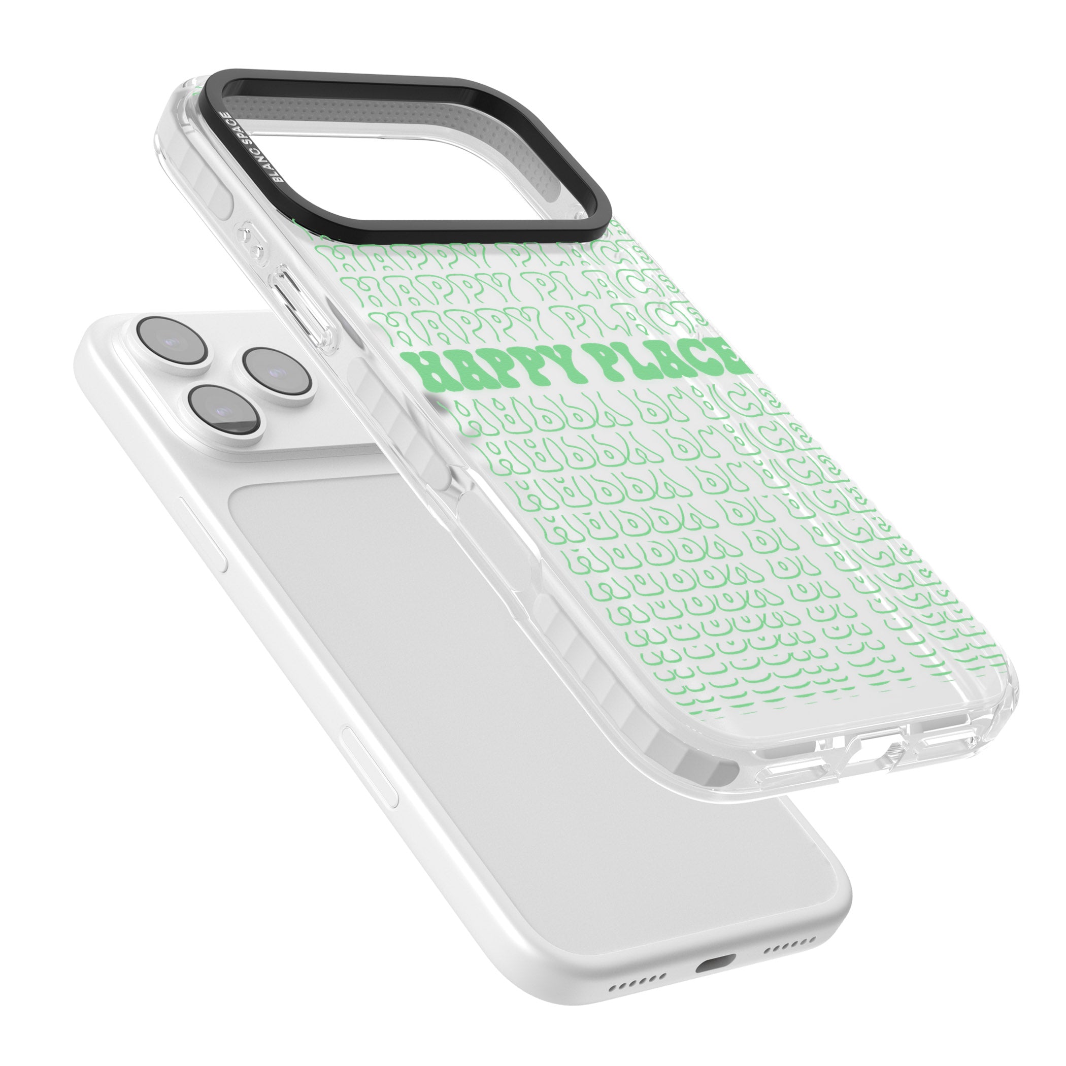 Happy Place (Green) iPhone 17 Pro Impact Clear Phone Case Colours