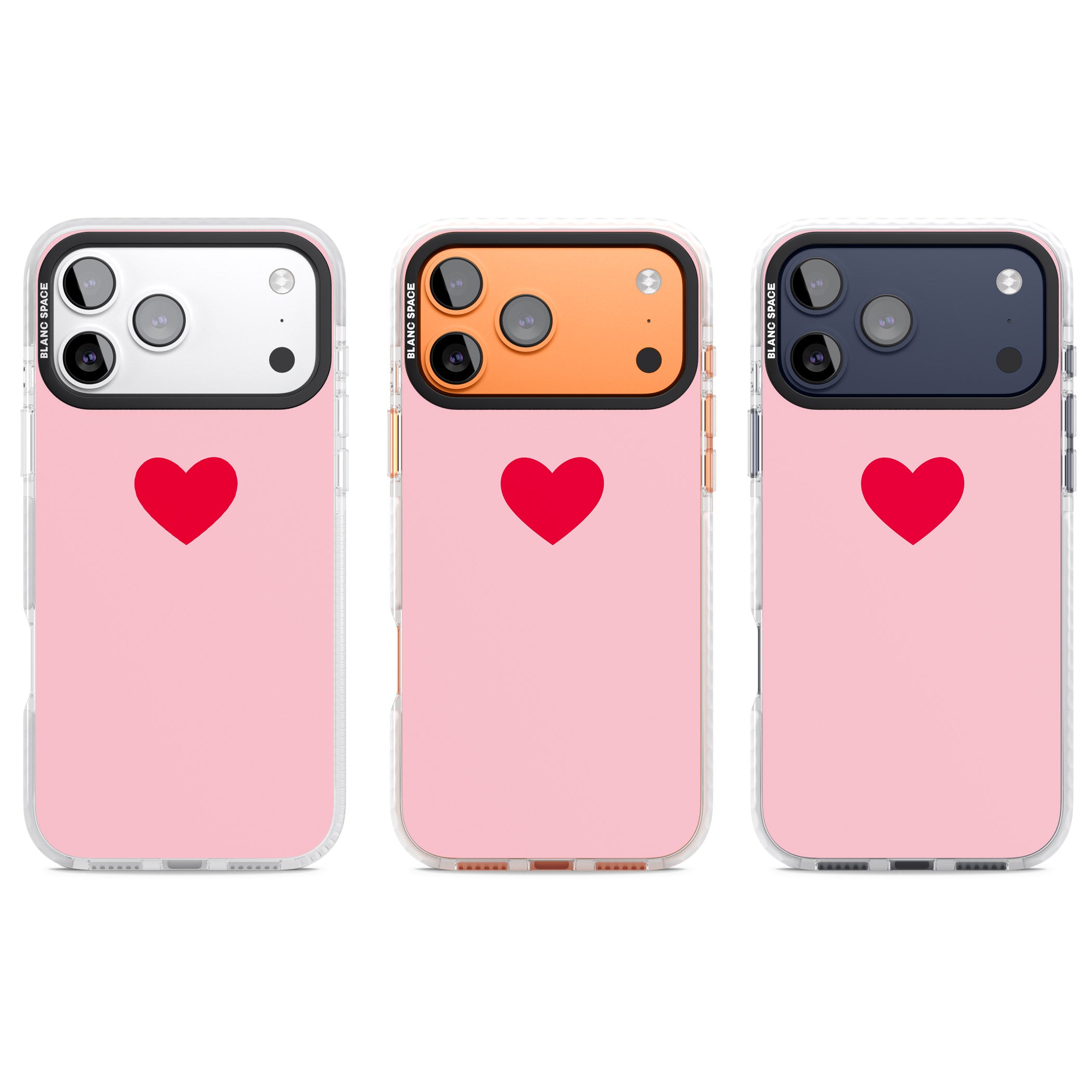 Red & Pink Heart iPhone 17 Pro Impact Clear Phone Case APT Impact Protection