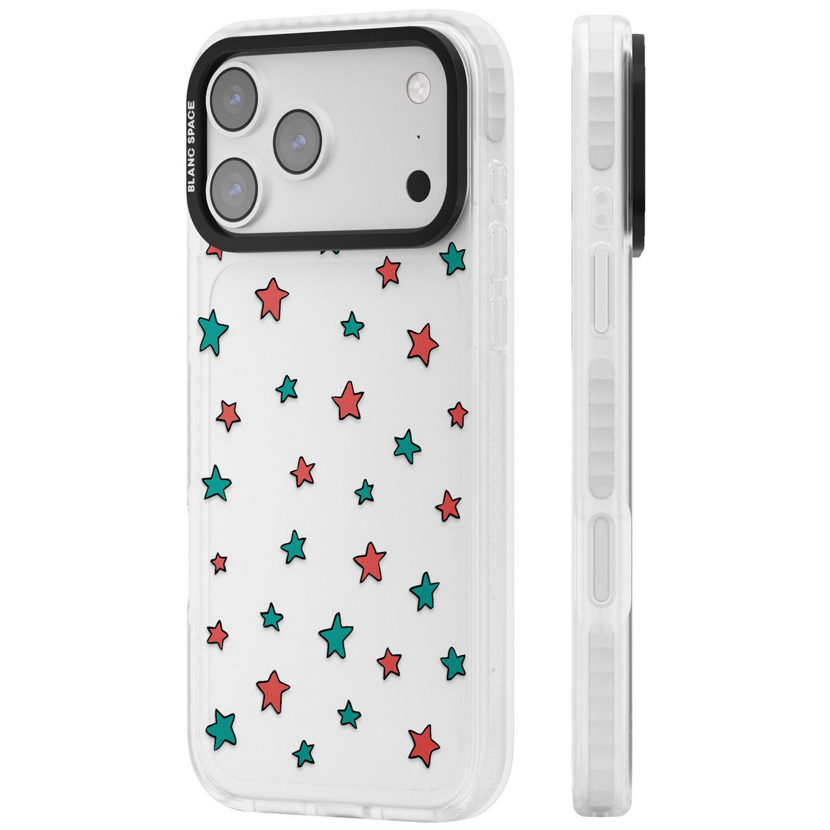 Heartstopper Stars Pattern iPhone 17 Pro Max Impact Clear Phone Case side