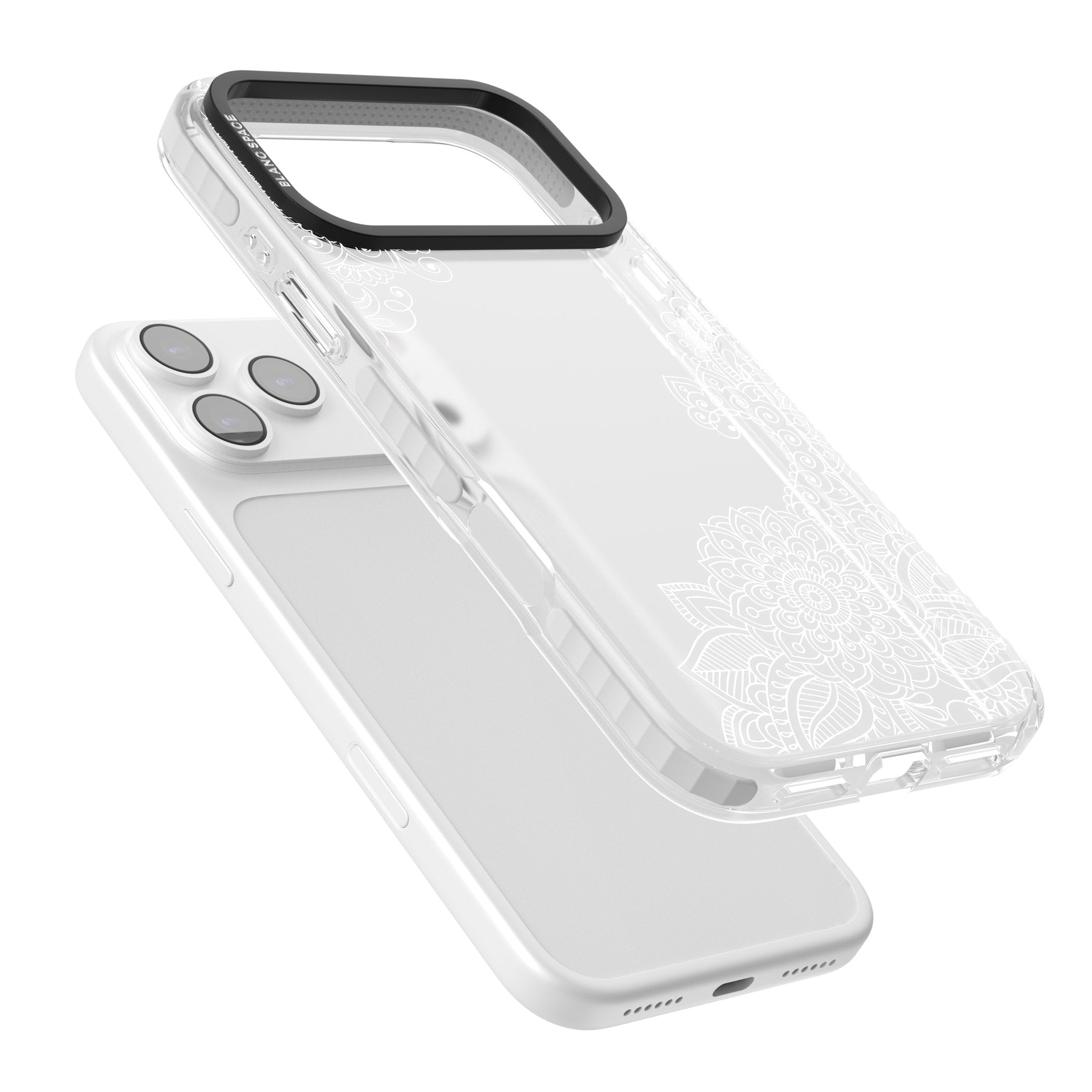 White Henna Botanicals iPhone 17 Pro Impact Clear Phone Case Colours