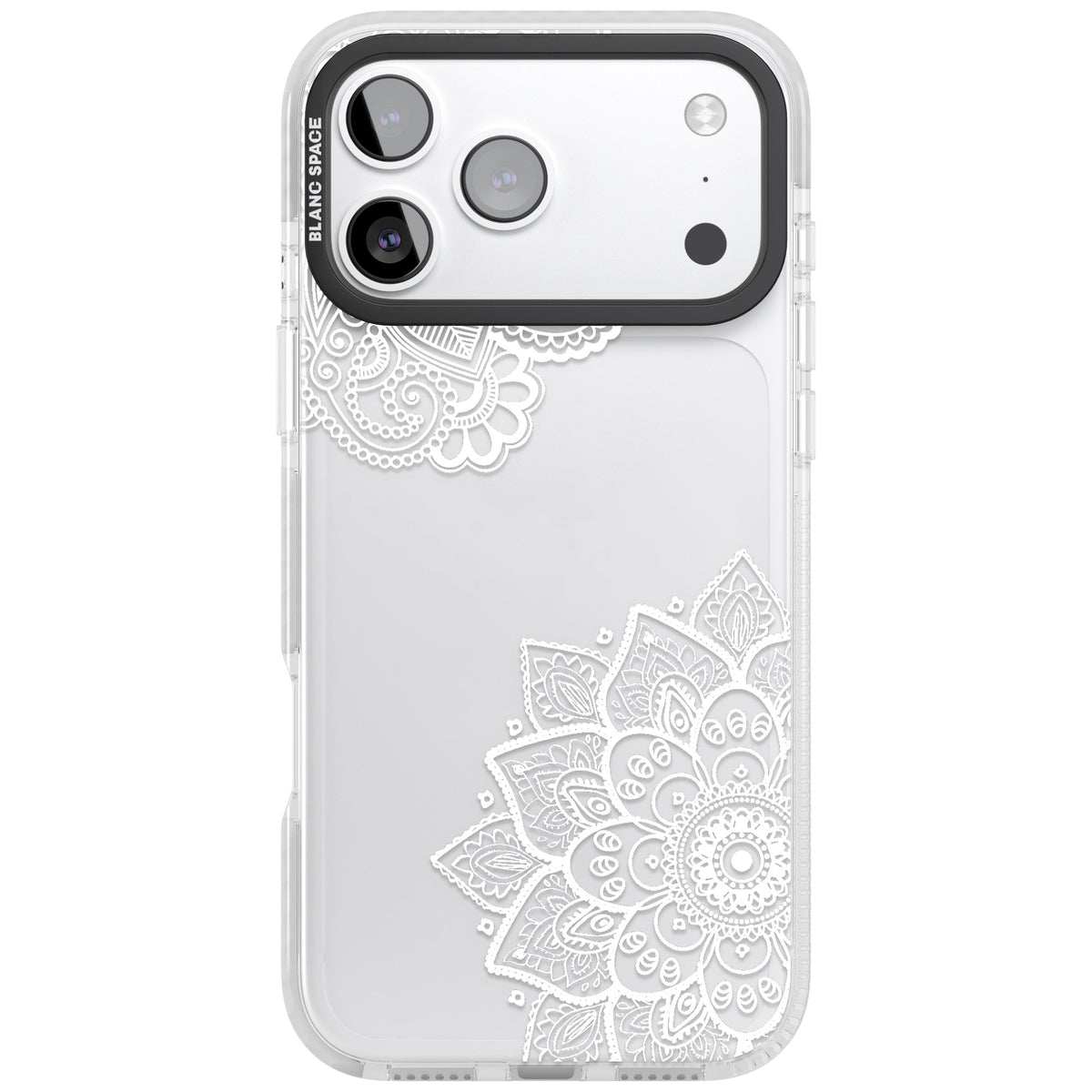 White Henna Florals iPhone 17 Pro Max Impact Clear Phone Case front