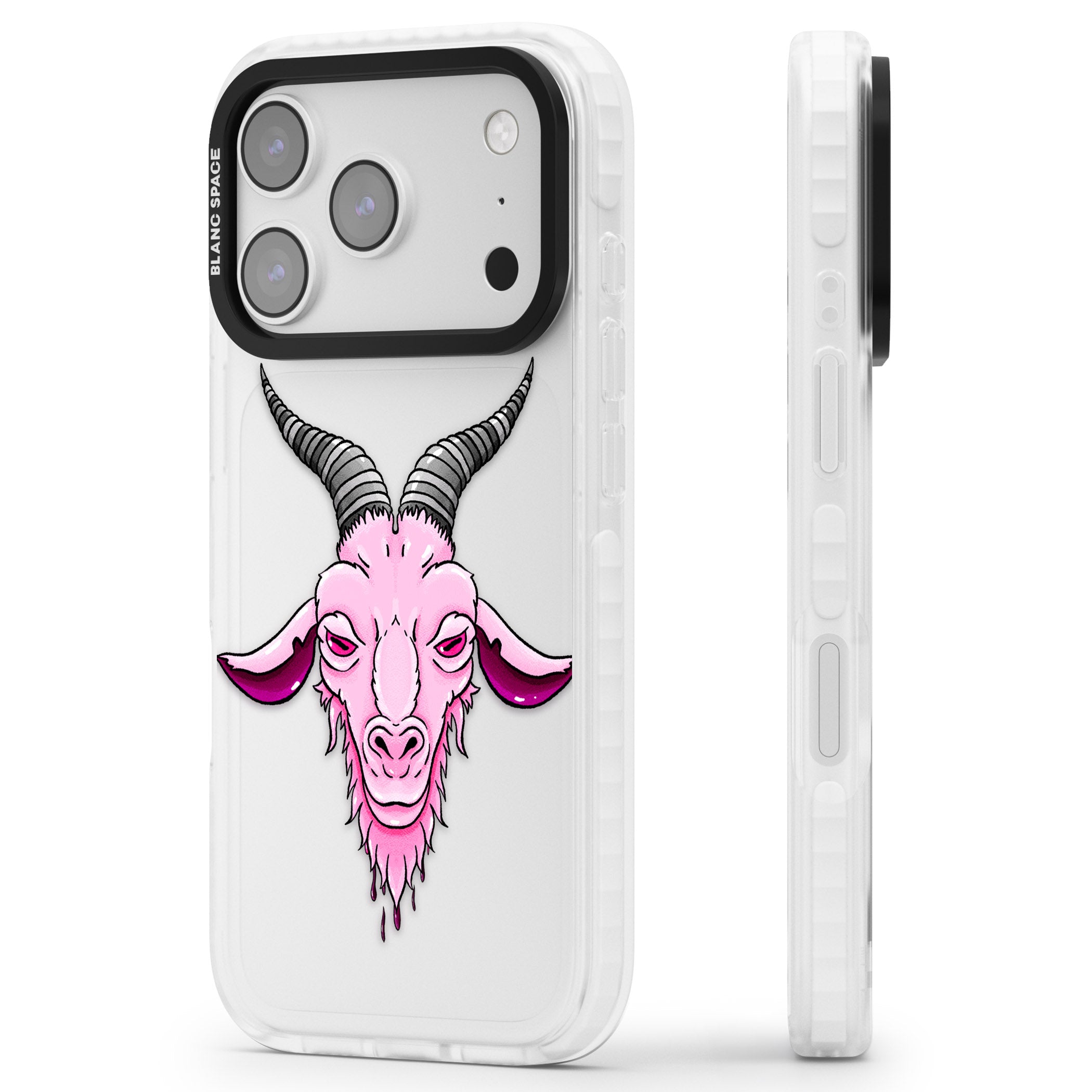 Ba Phomet iPhone 17 Pro Impact Clear Phone Case Side Profile