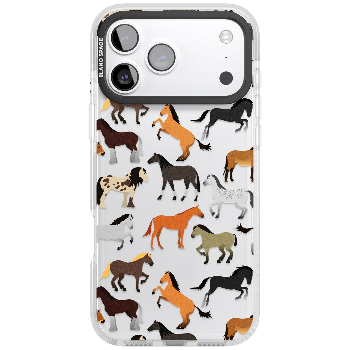 Horse Pattern iPhone 17 Pro Max Impact Clear Phone Case front