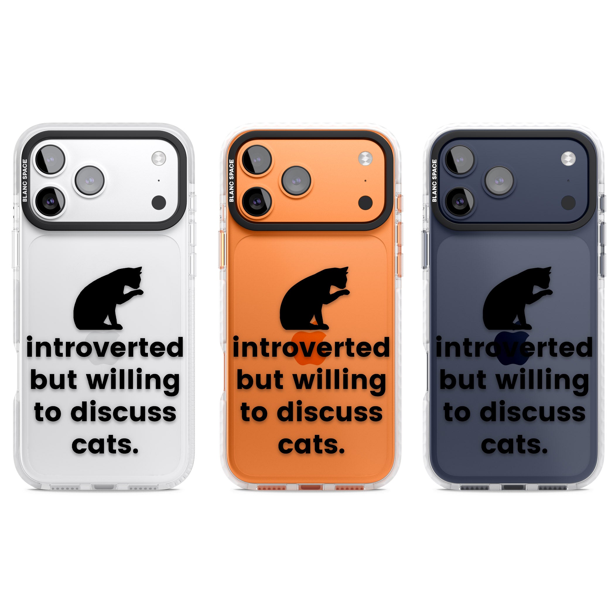 Introverted But Willing To Discuss Cats iPhone 17 Pro Impact Clear Phone Case APT Impact Protection