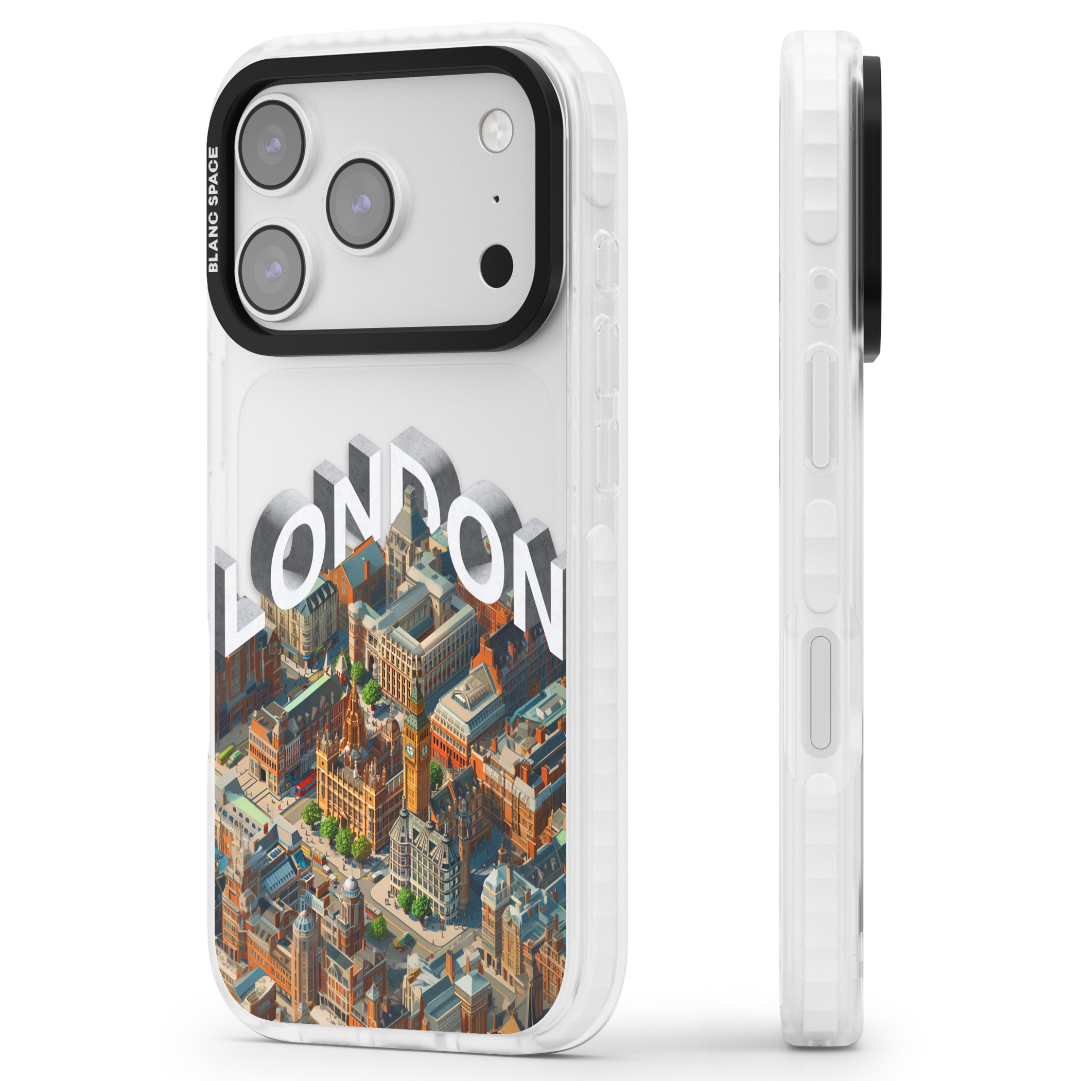 London iPhone 17 Pro Impact Clear Phone Case Side Profile