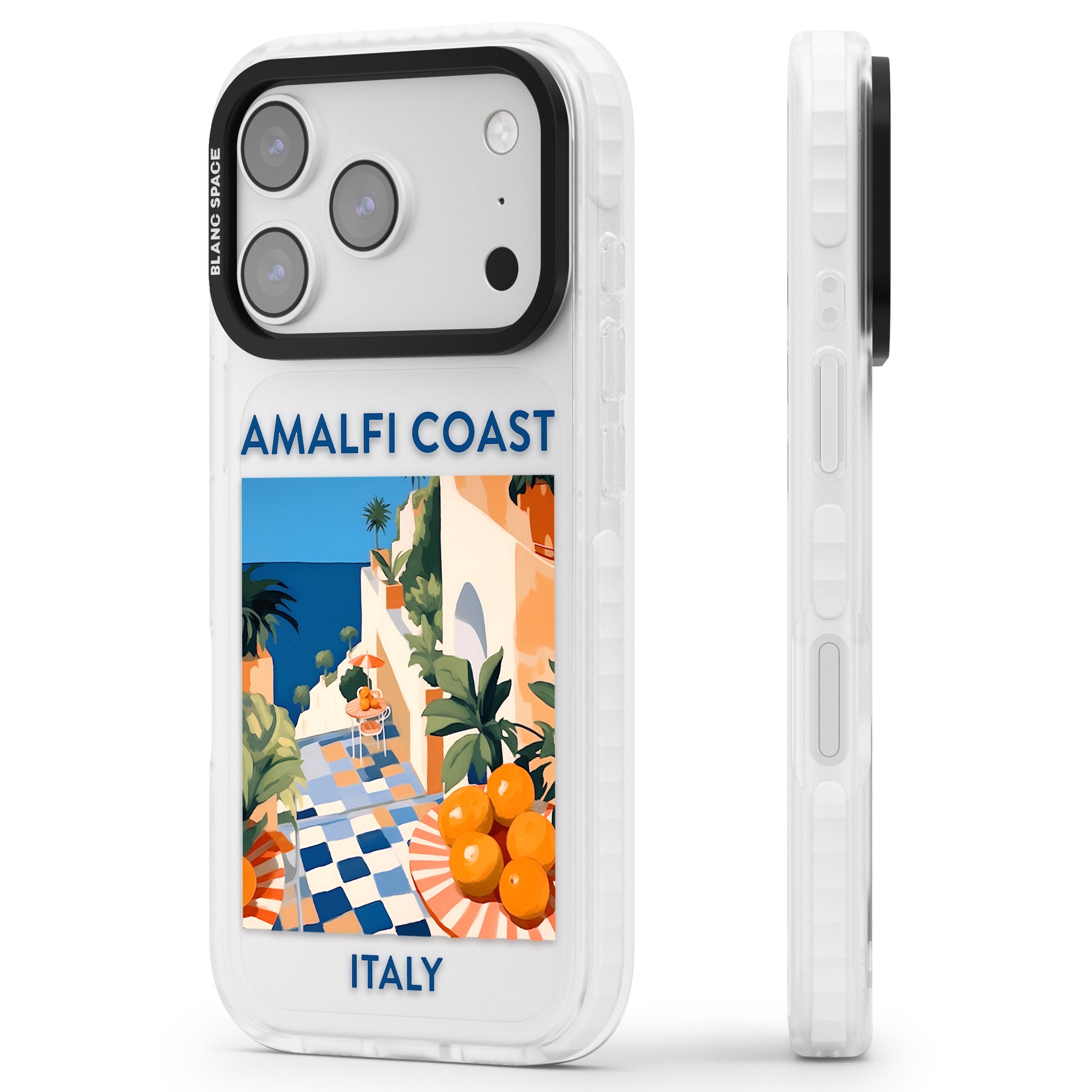 Amalfi Coast iPhone 17 Pro Impact Clear Phone Case Side Profile