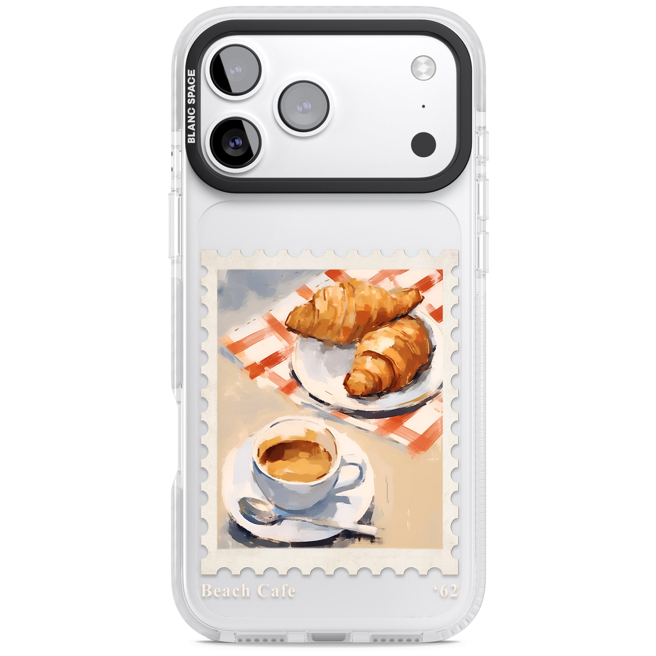 Cafe Stamp iPhone 17 Pro Impact Clear Phone Case