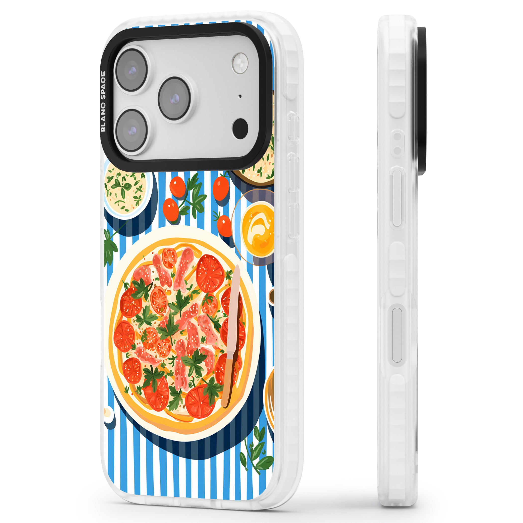 Italian Platter iPhone 17 Pro Impact Clear Phone Case Side Profile