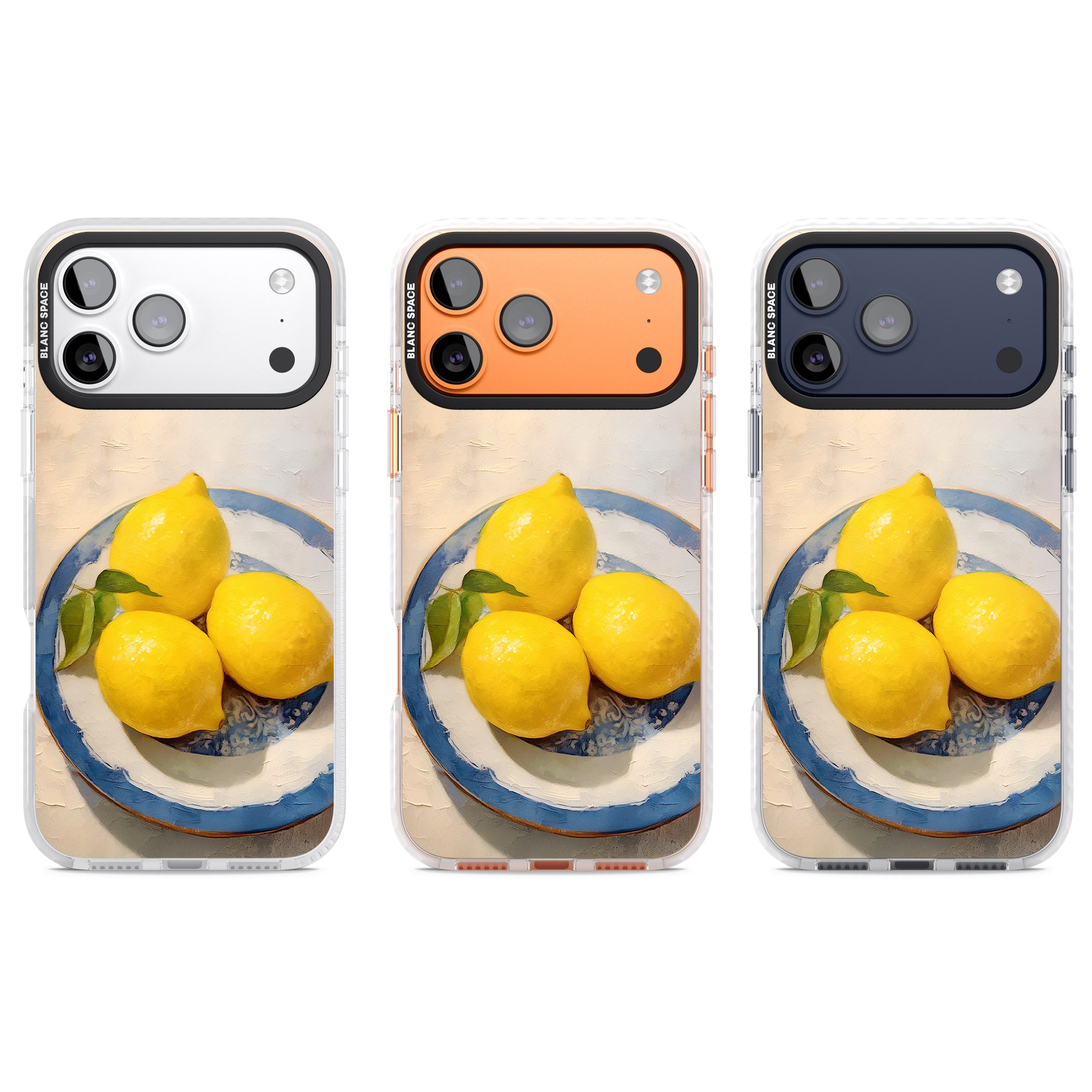 Lemons on Porcelain iPhone 17 Pro Impact Clear Phone Case APT Impact Protection