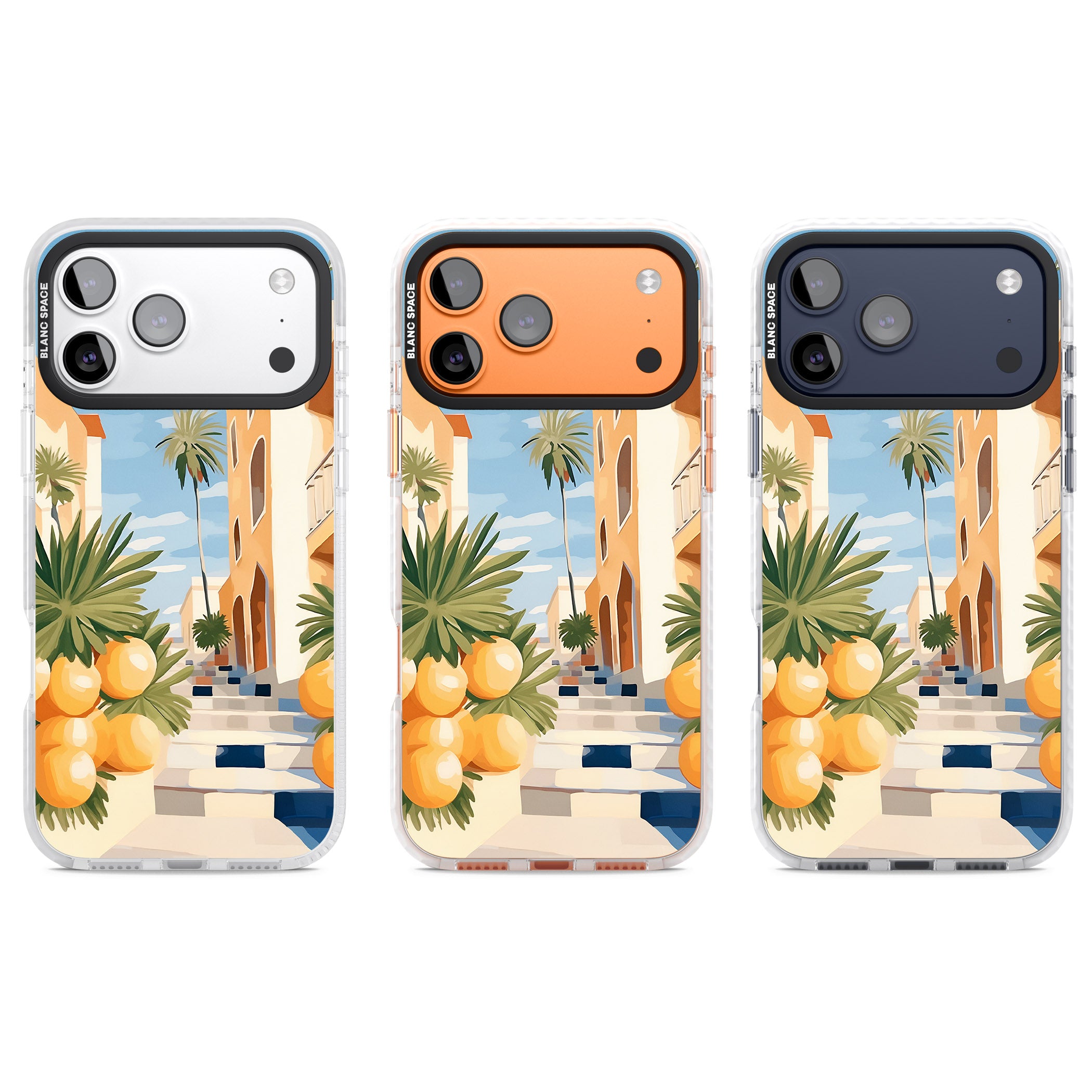 Mediterranean Village iPhone 17 Pro Impact Clear Phone Case APT Impact Protection