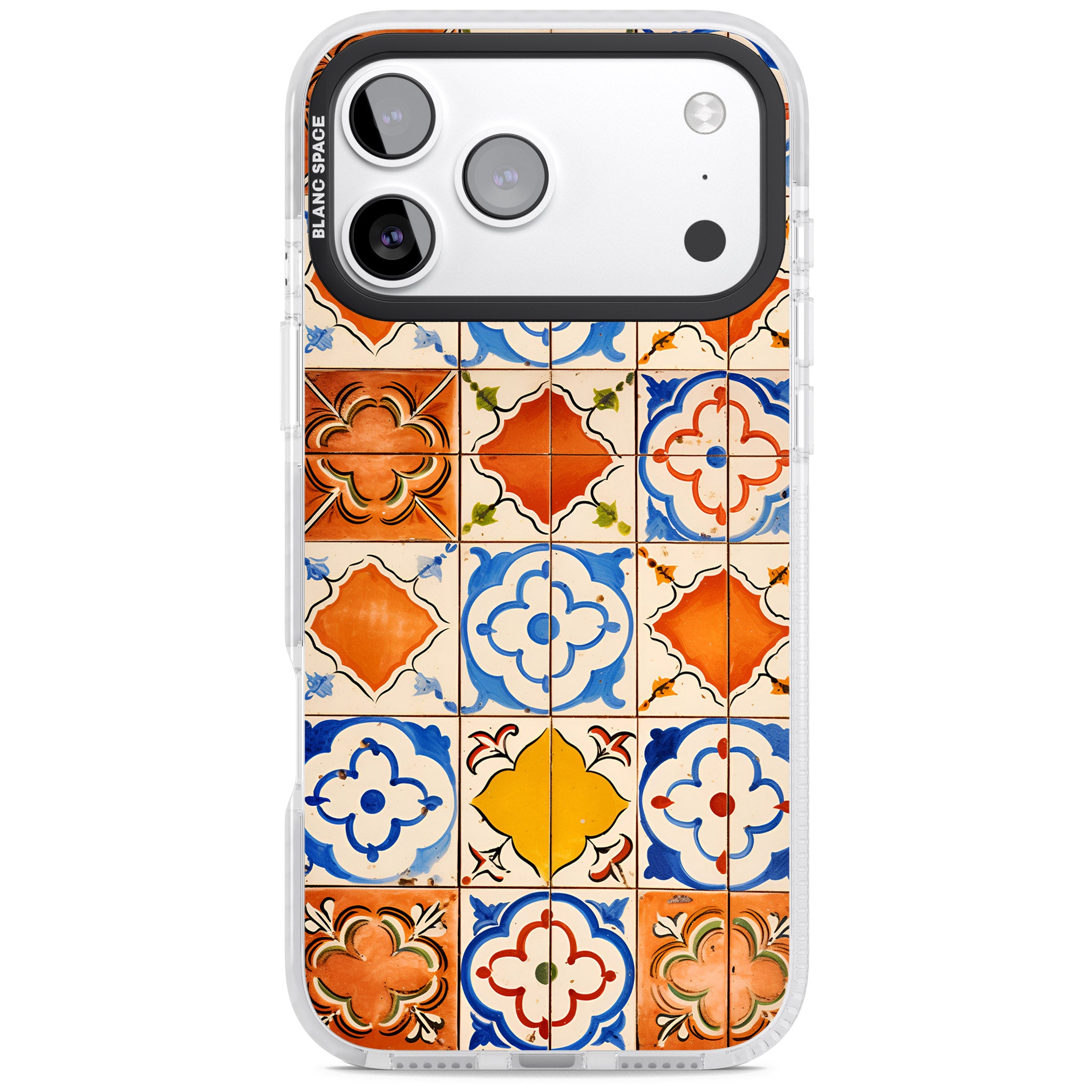 Spanish Mosaic Tiles iPhone 17 Pro Impact Clear Phone Case