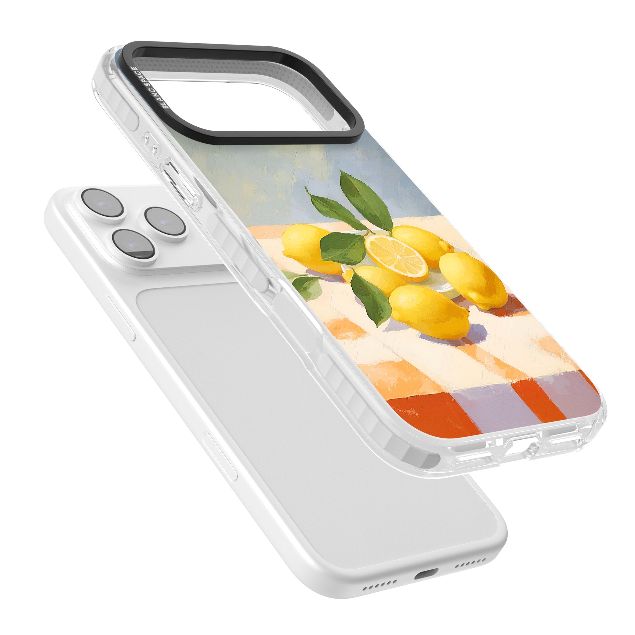 Lemons on Checkered Cloth iPhone 17 Pro Impact Clear Phone Case Colours