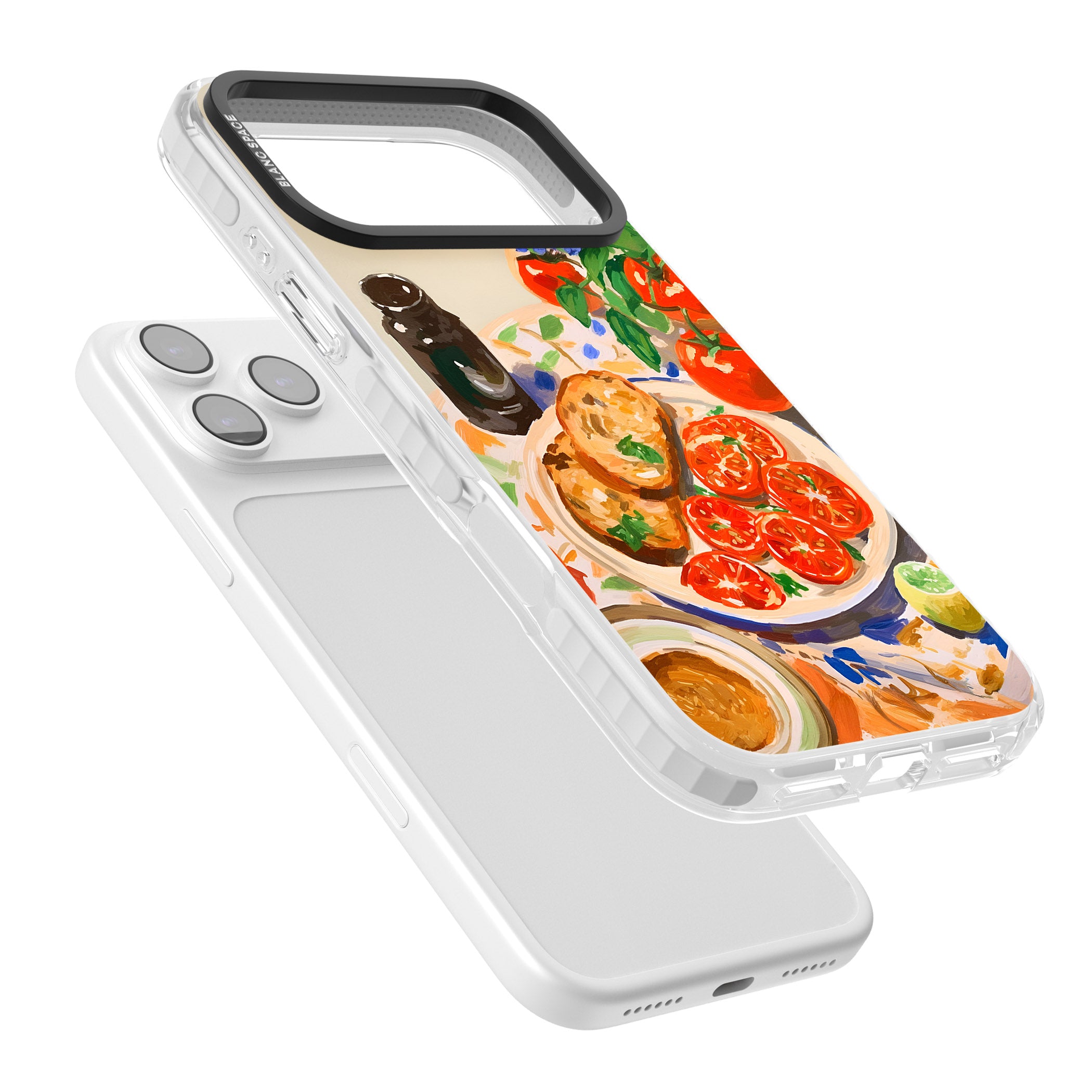 Bruschetta & Tomatoes iPhone 17 Pro Impact Clear Phone Case Colours
