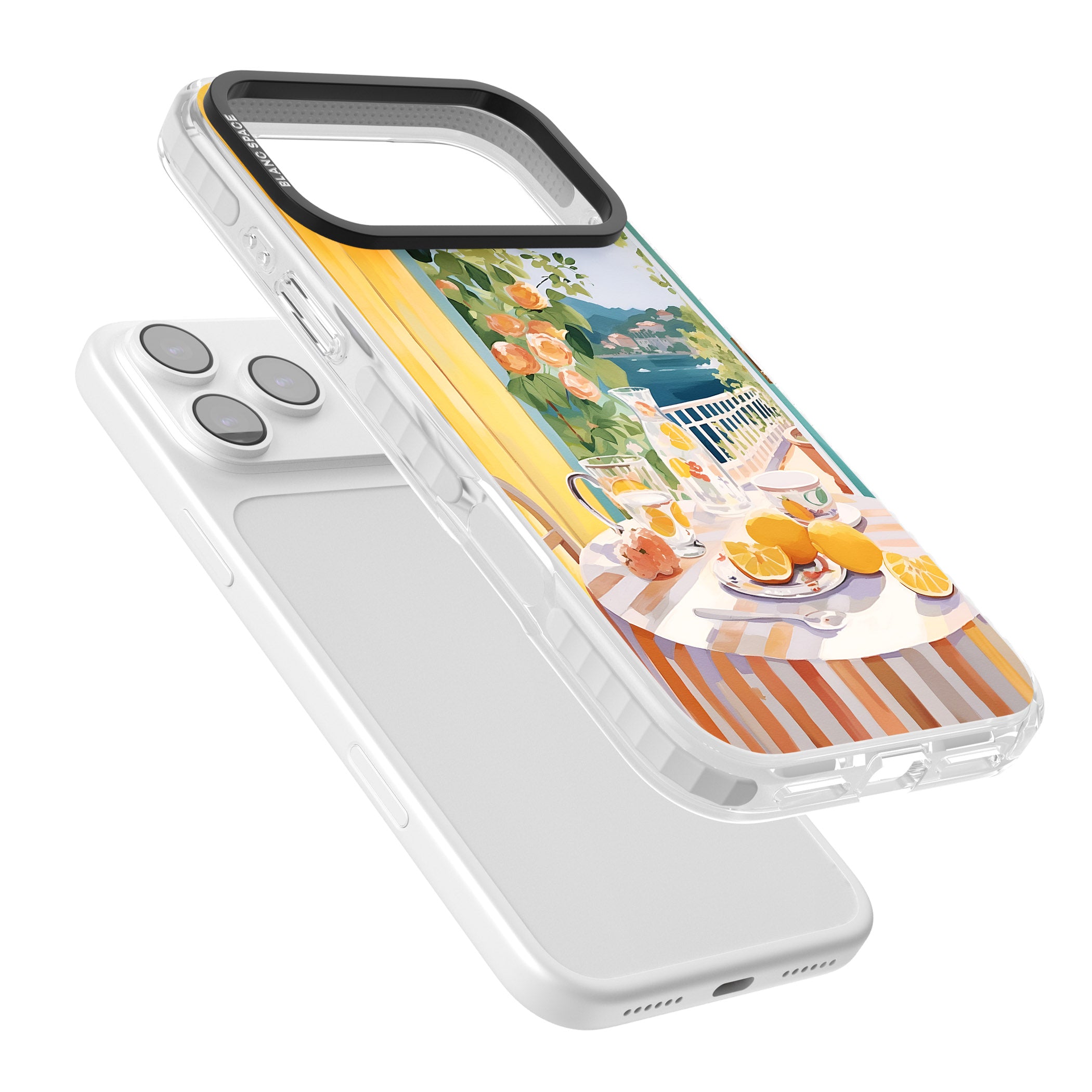 Amalfi Breakfast Balcony iPhone 17 Pro Impact Clear Phone Case Colours