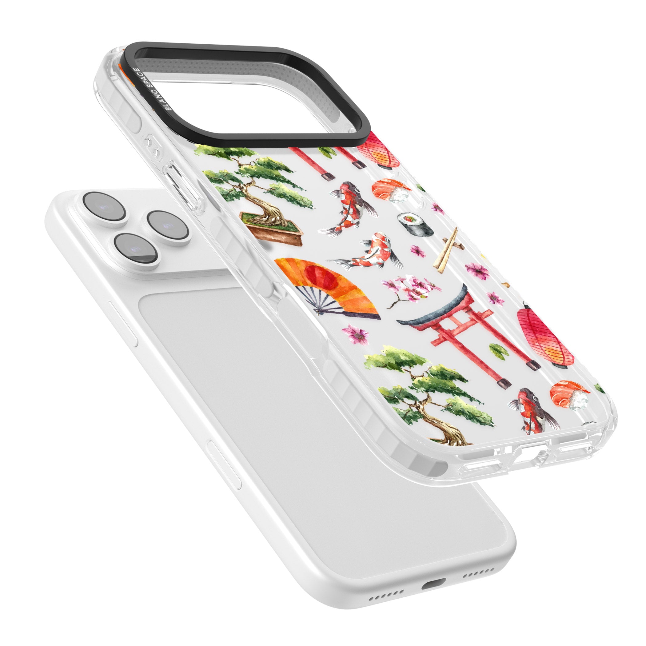 Japanese Watercolor iPhone 17 Pro Impact Clear Phone Case Colours