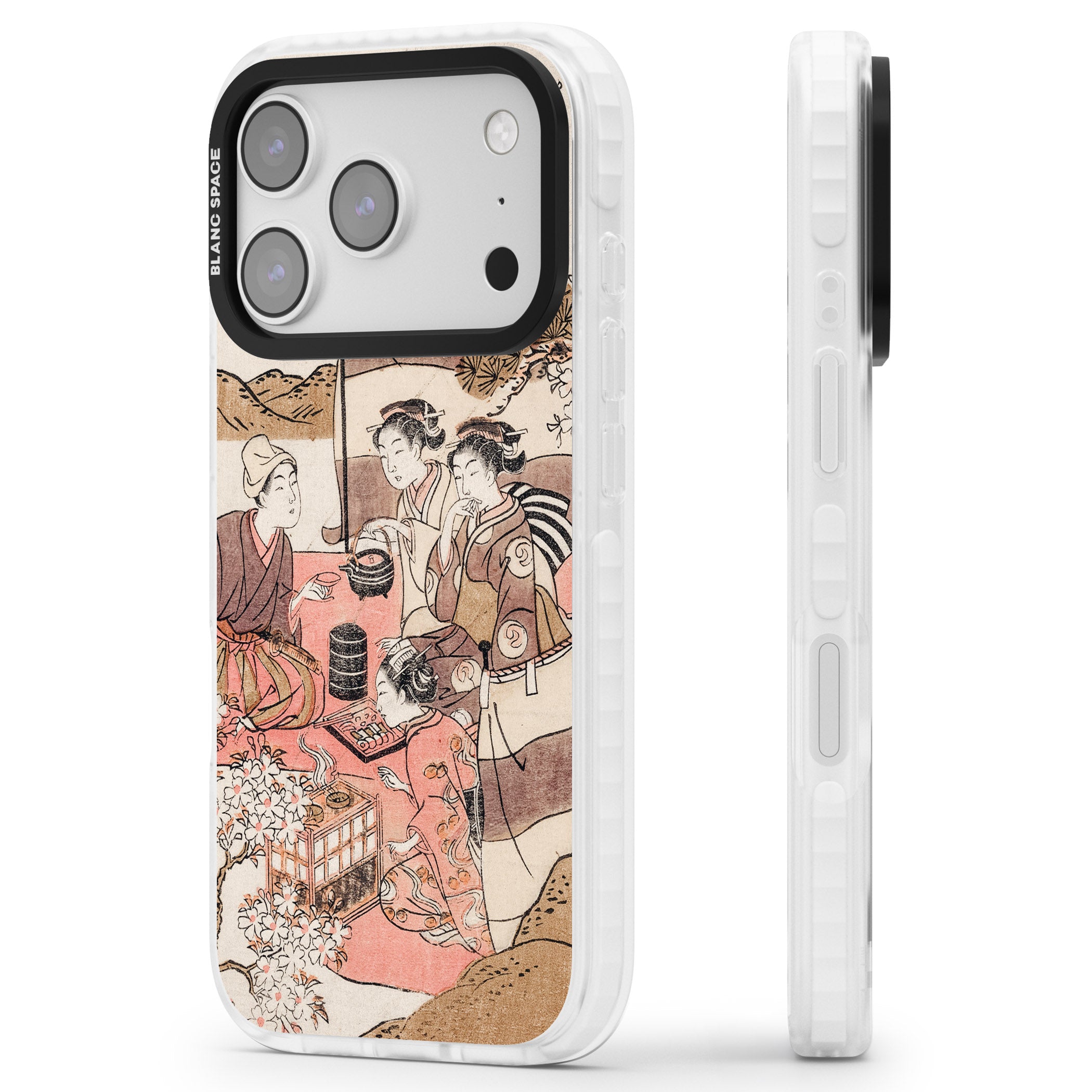 Japanese Afternoon Tea iPhone 17 Pro Impact Clear Phone Case Side Profile