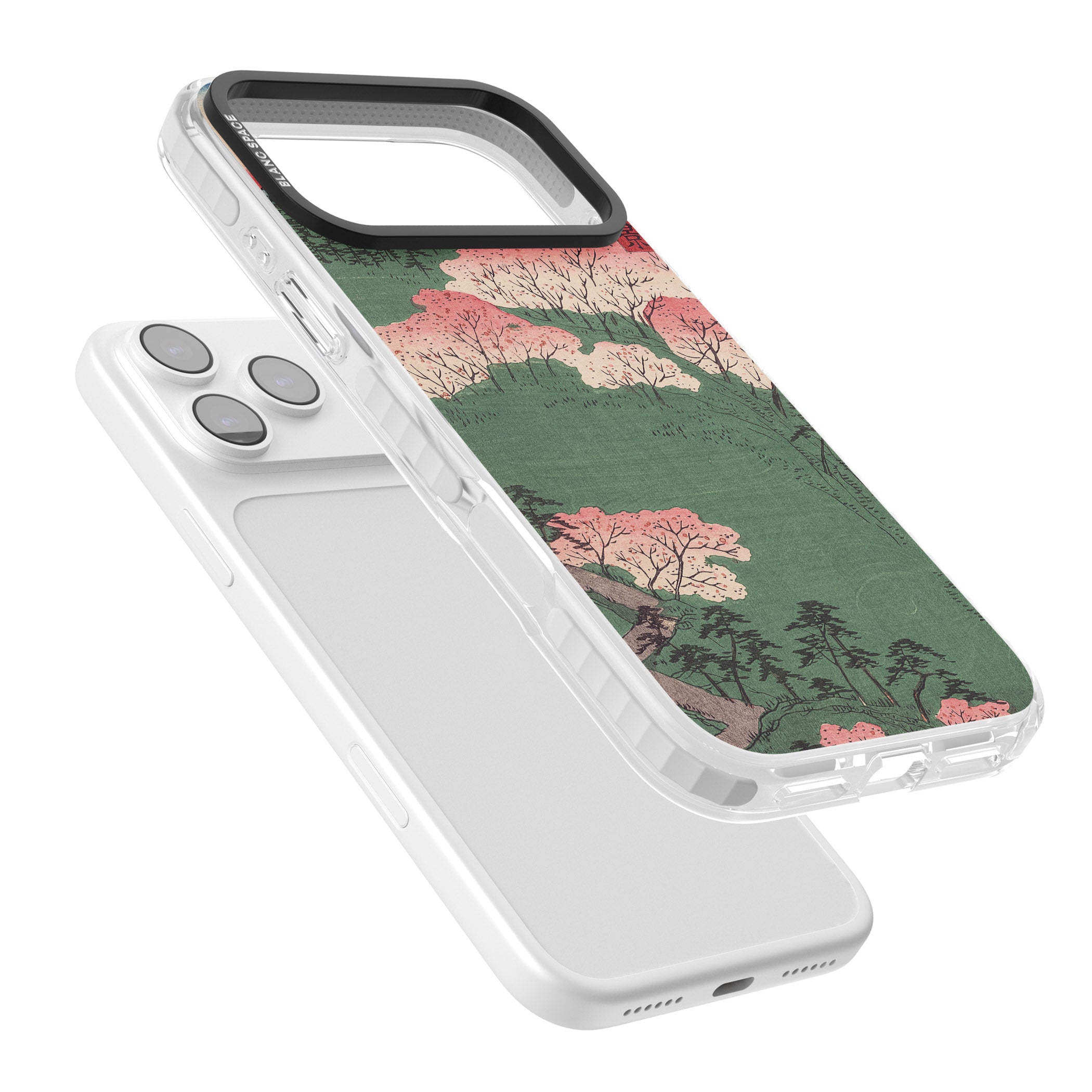 Japanese Illustration Cherry Blossom Forest iPhone 17 Pro Impact Clear Phone Case Colours