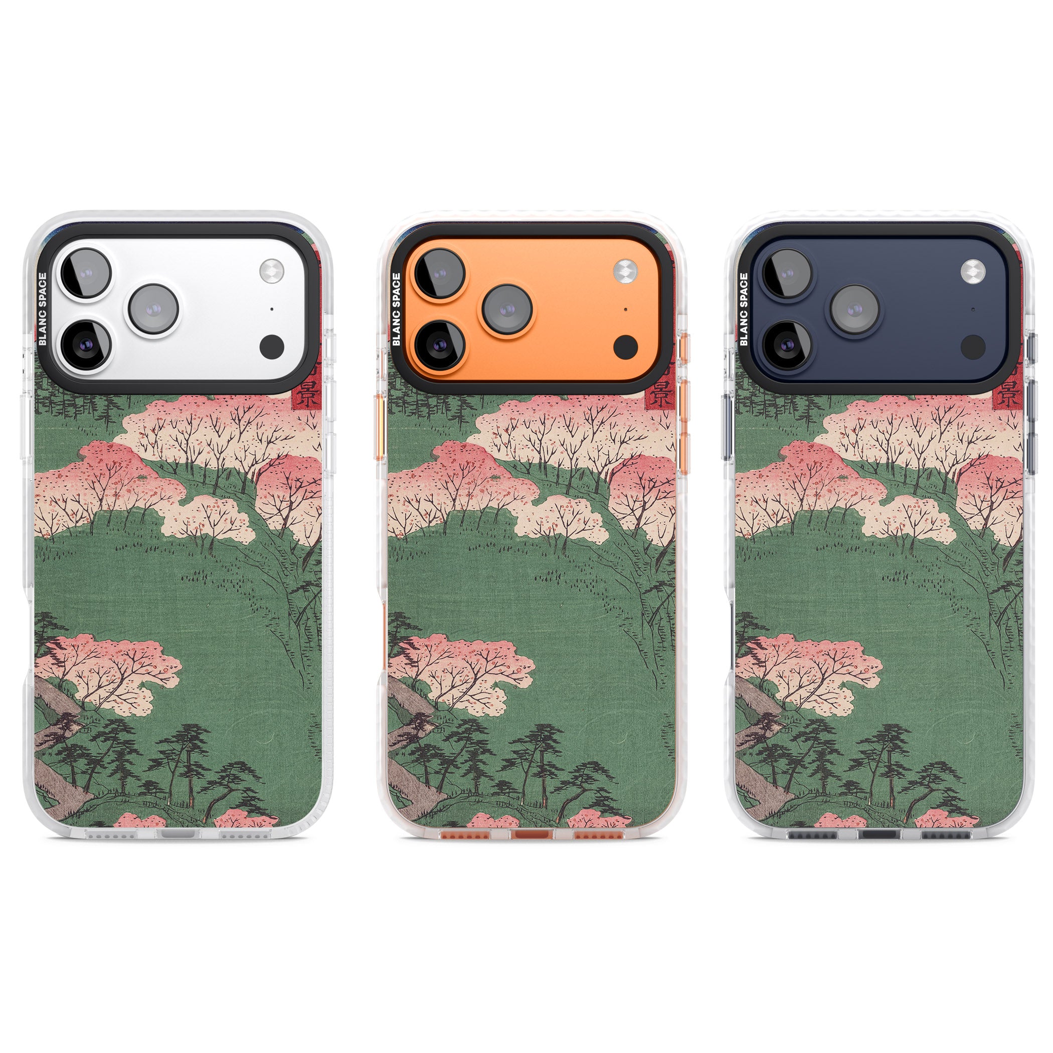 Japanese Illustration Cherry Blossom Forest iPhone 17 Pro Impact Clear Phone Case APT Impact Protection