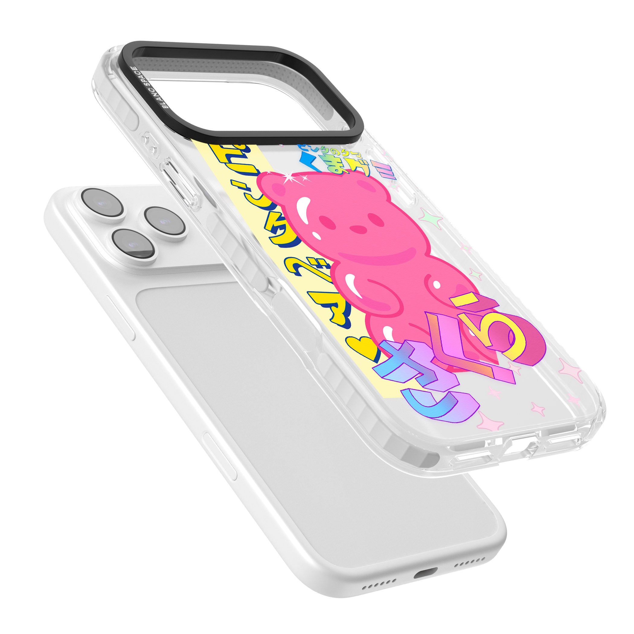 Kawaii Pink Bear Collage iPhone 17 Pro Impact Clear Phone Case Colours