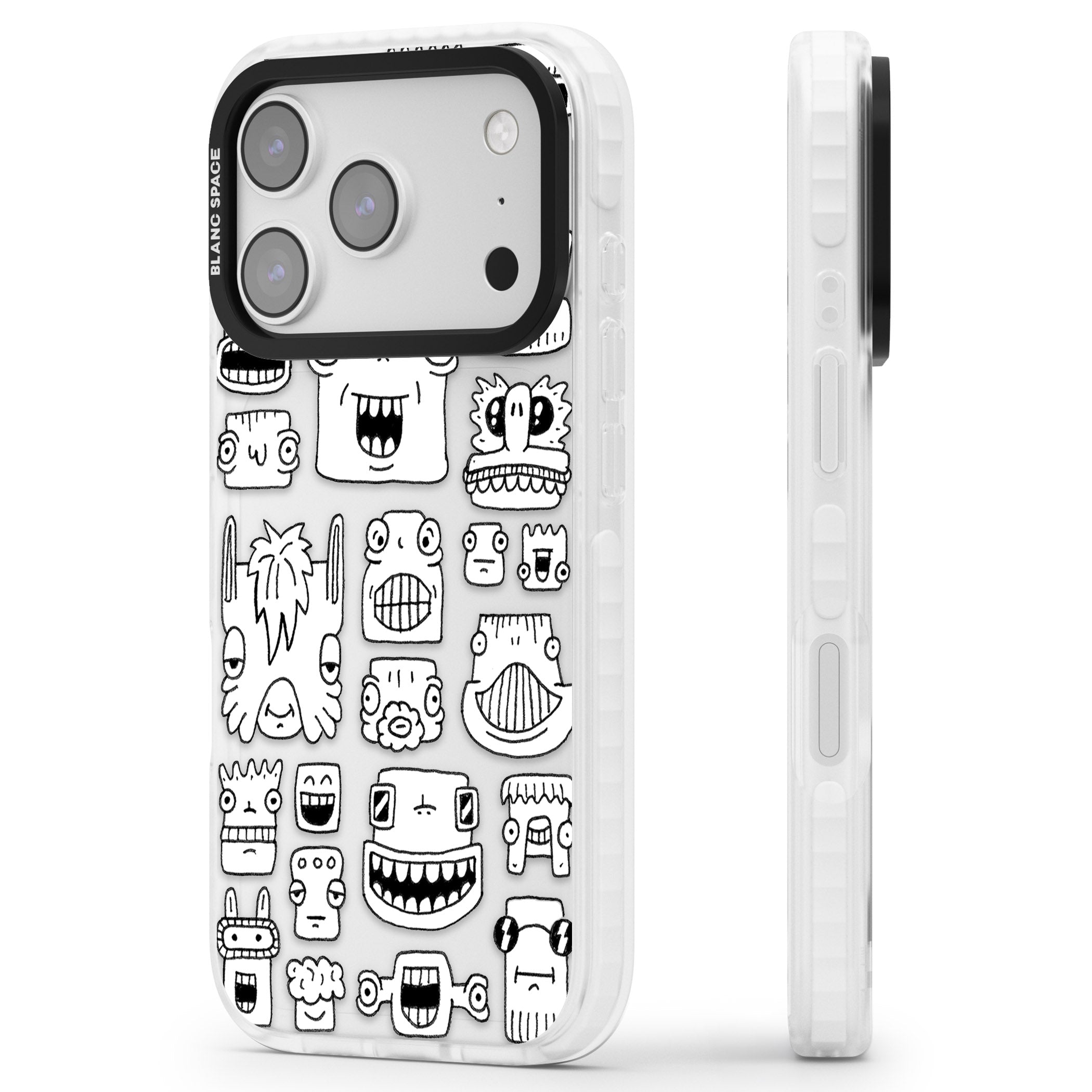 Burst Heads iPhone 17 Pro Impact Clear Phone Case Side Profile