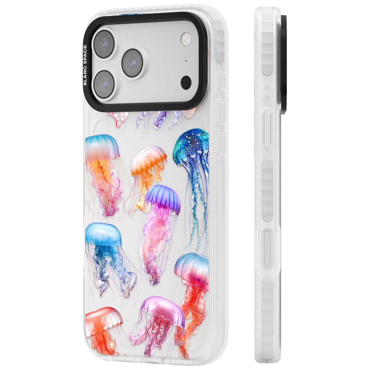 Vibrant Jellyfish iPhone 17 Pro Max Impact Clear Phone Case side