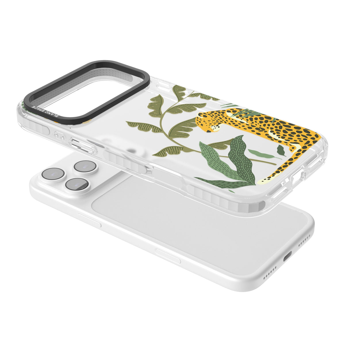 Large Jungle Cat Pattern iPhone 17 Pro Max Impact Clear Phone Case angled