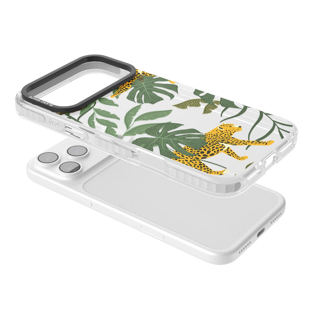 Jungle Cats iPhone 17 Pro Max Impact Clear Phone Case angled