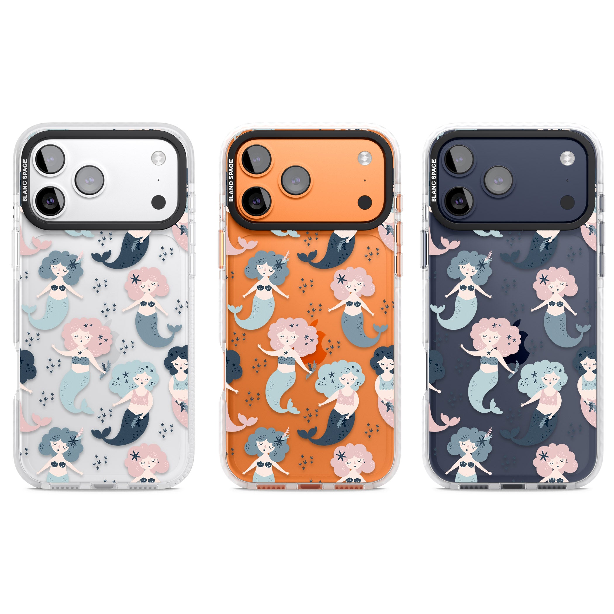 Pastel Mermaids iPhone 17 Pro Impact Clear Phone Case APT Impact Protection