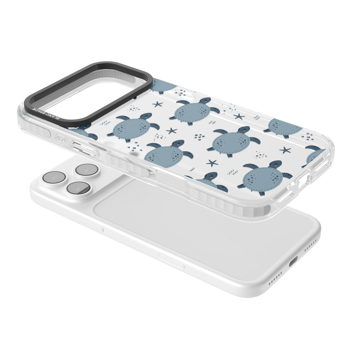 Turtle Voyage iPhone 17 Pro Max Impact Clear Phone Case angled