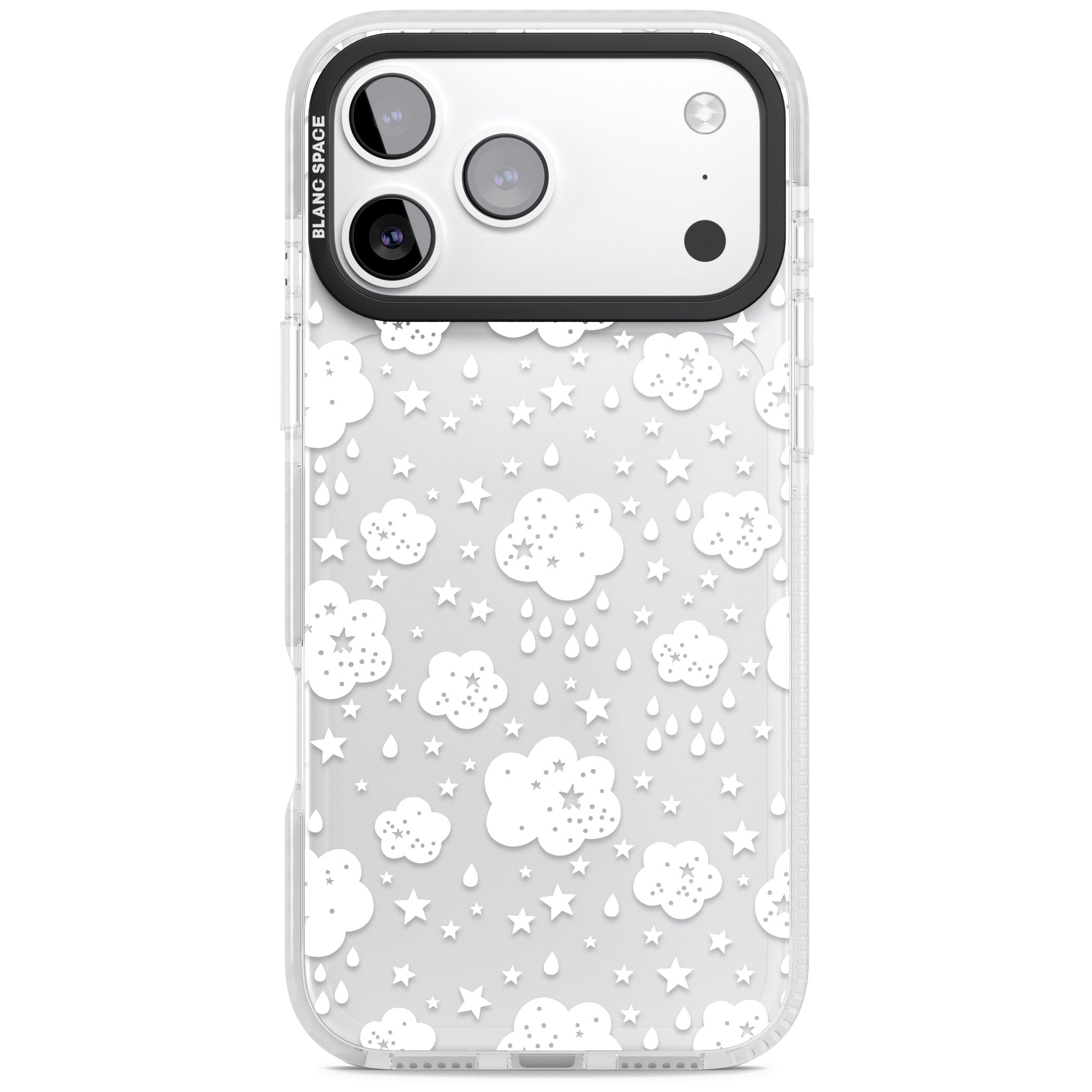 Starry Rain Clouds iPhone 17 Pro Impact Clear Phone Case