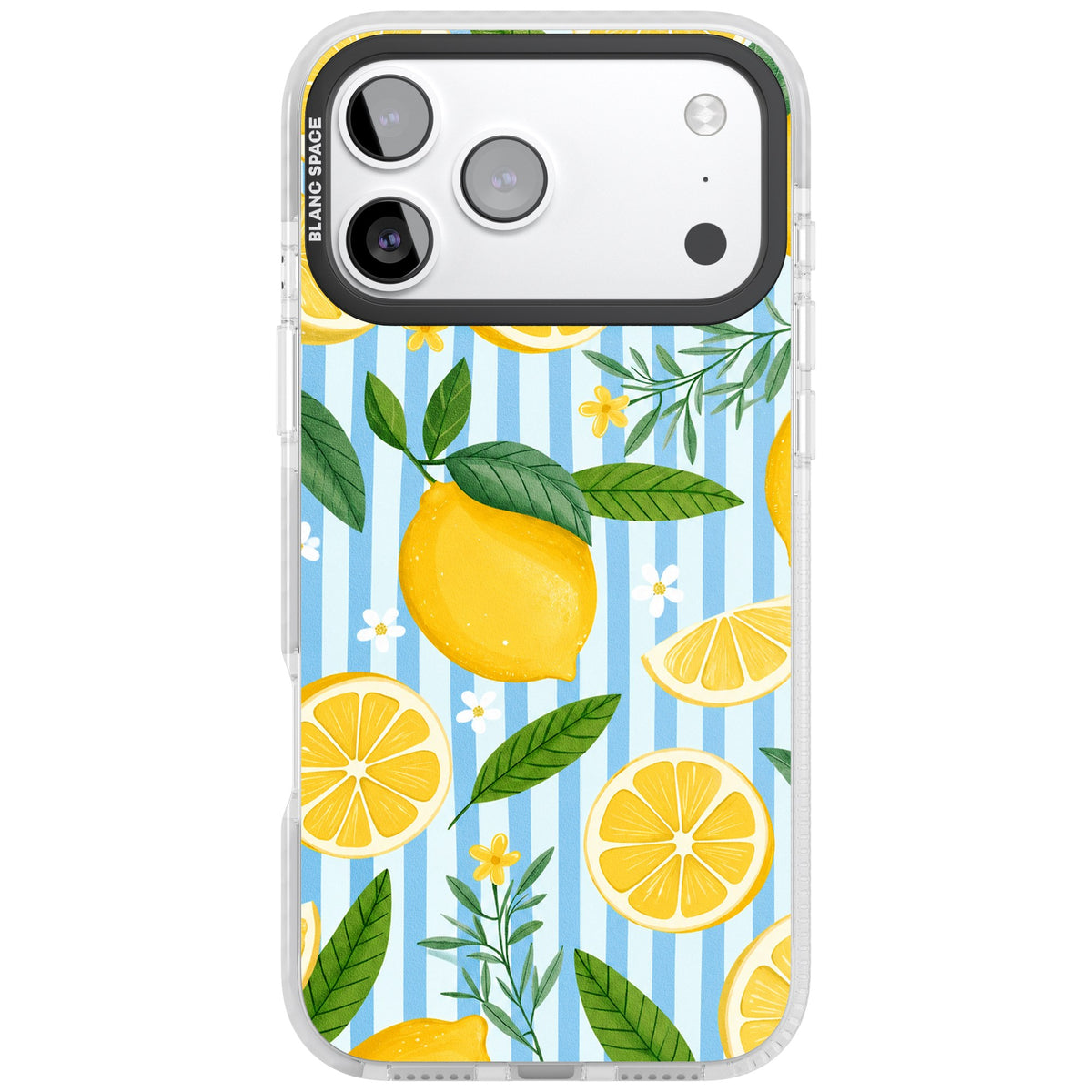 Capri Citrus Stripe iPhone 17 Pro Max Impact Clear Phone Case front