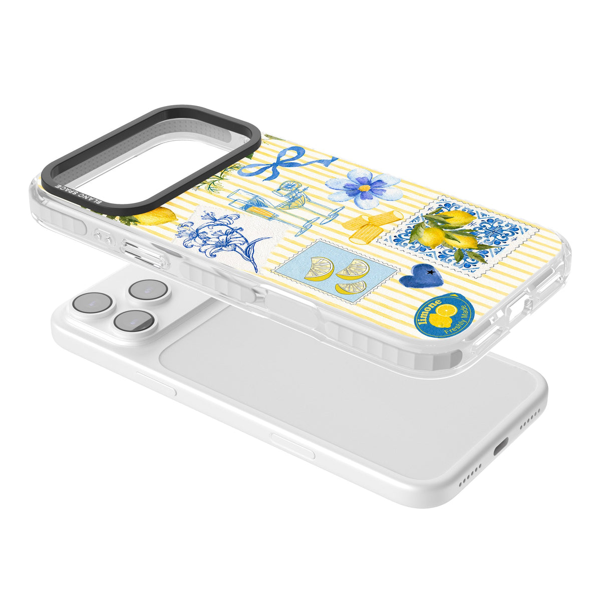 Limone Riviera iPhone 17 Pro Max Impact Clear Phone Case angled