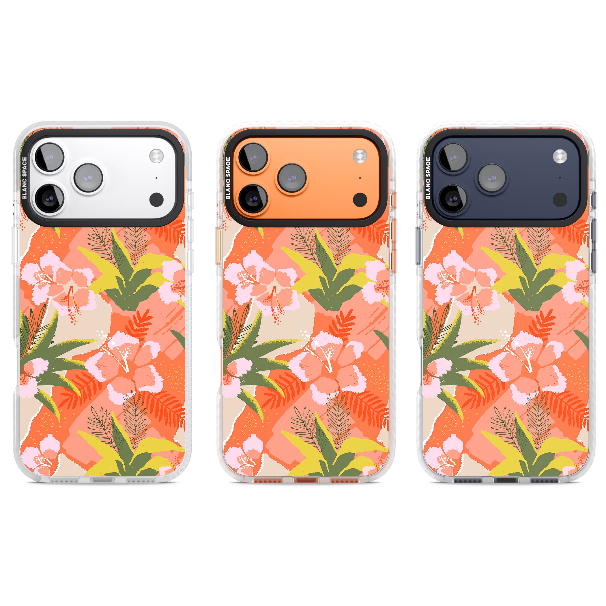 Hawaiian Flowers Abstract Pattern iPhone 17 Pro Impact Pro Clear Phone Case APT Impact Protection