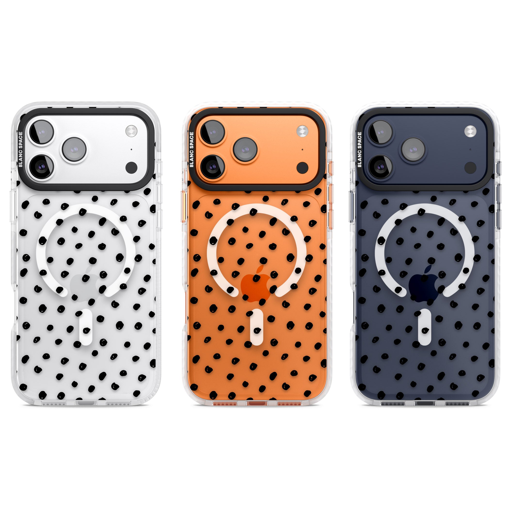 Messy Black Dot Pattern iPhone 17 Pro Impact Pro Clear Phone Case APT Impact Protection