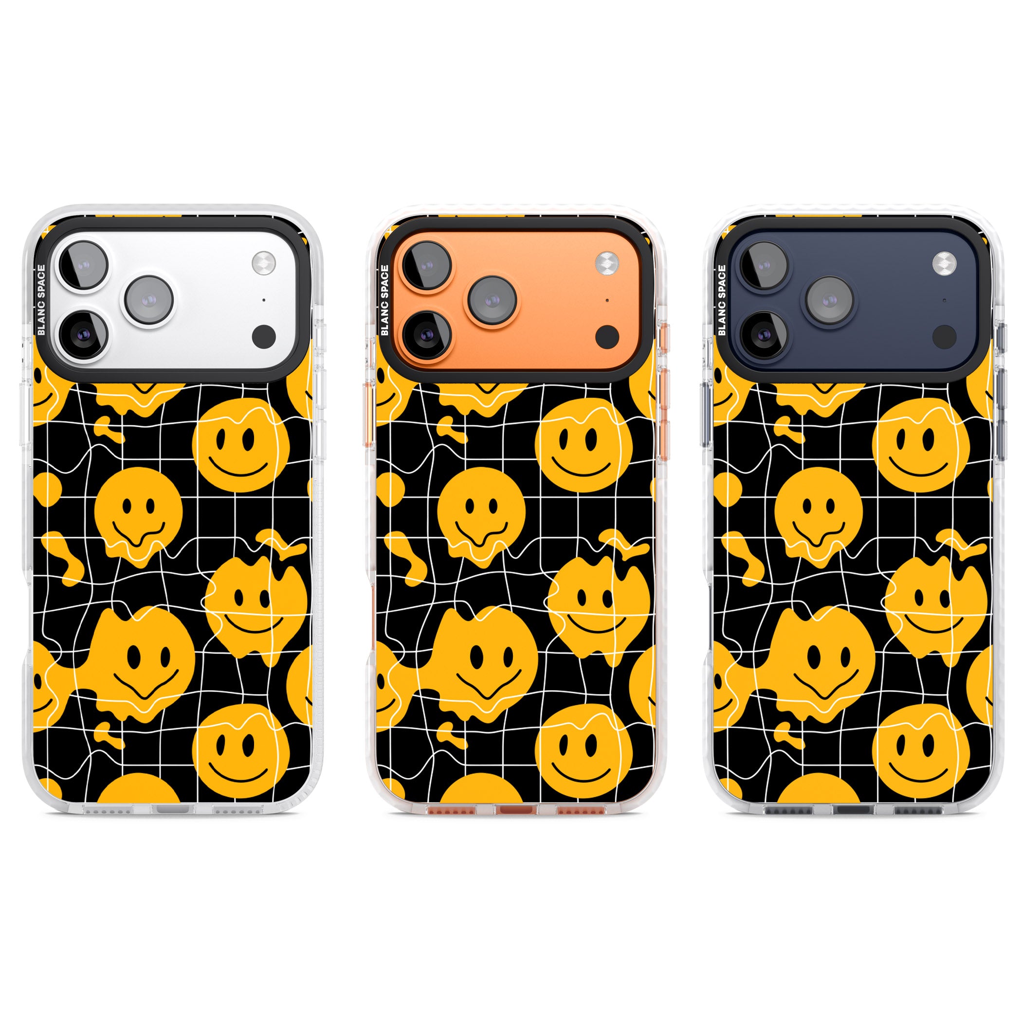 Acid Face Grid Pattern iPhone 17 Pro Impact Pro Clear Phone Case APT Impact Protection